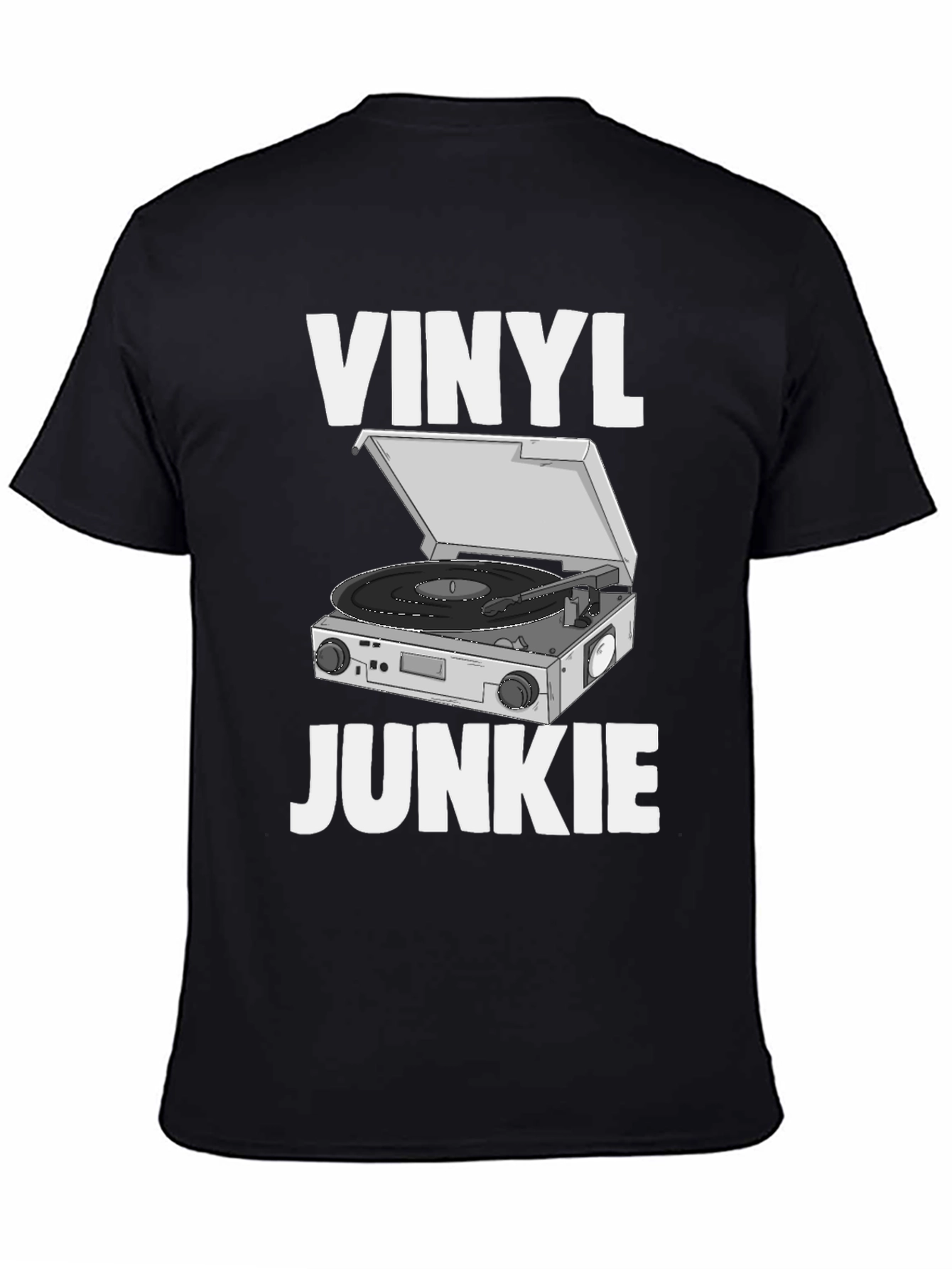 Vinyl Junkie Graphic Tee - Retro Music Lover T-Shirt