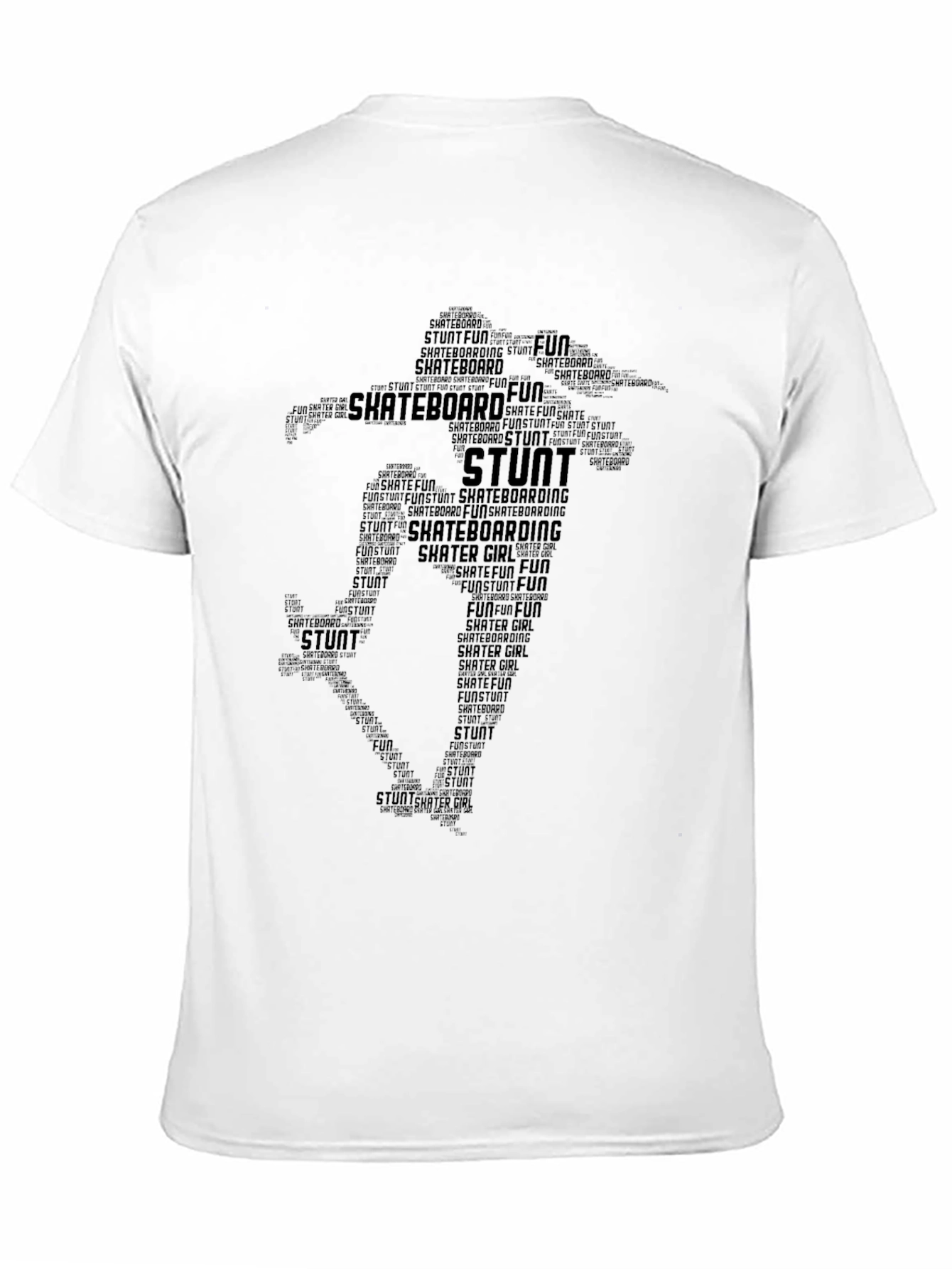 Skateboard Stunt Word Art Black T-Shirt