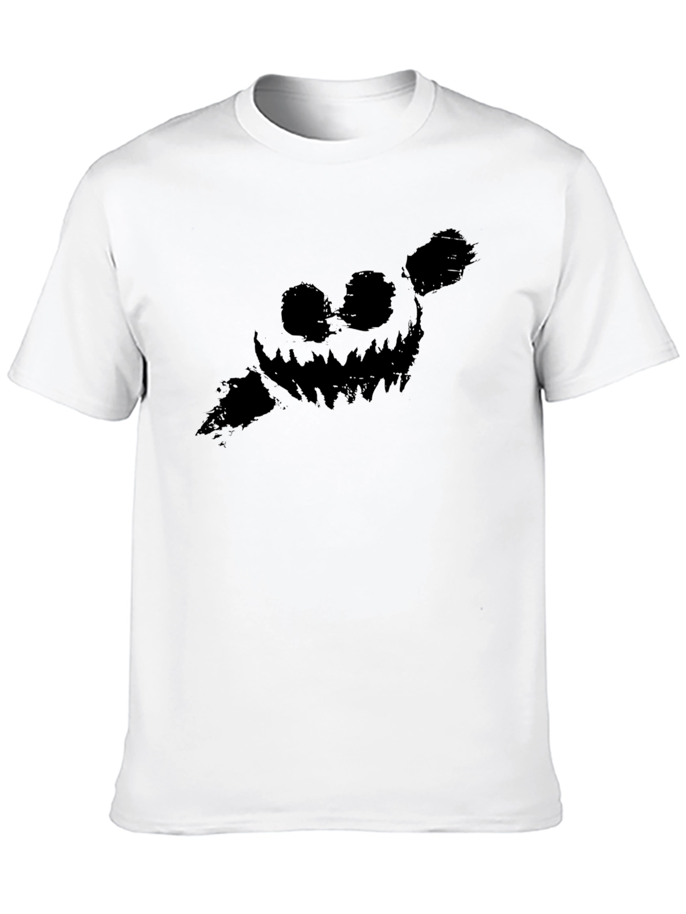 Mens Black Graphic Tee - Spooky Pumpkin Design