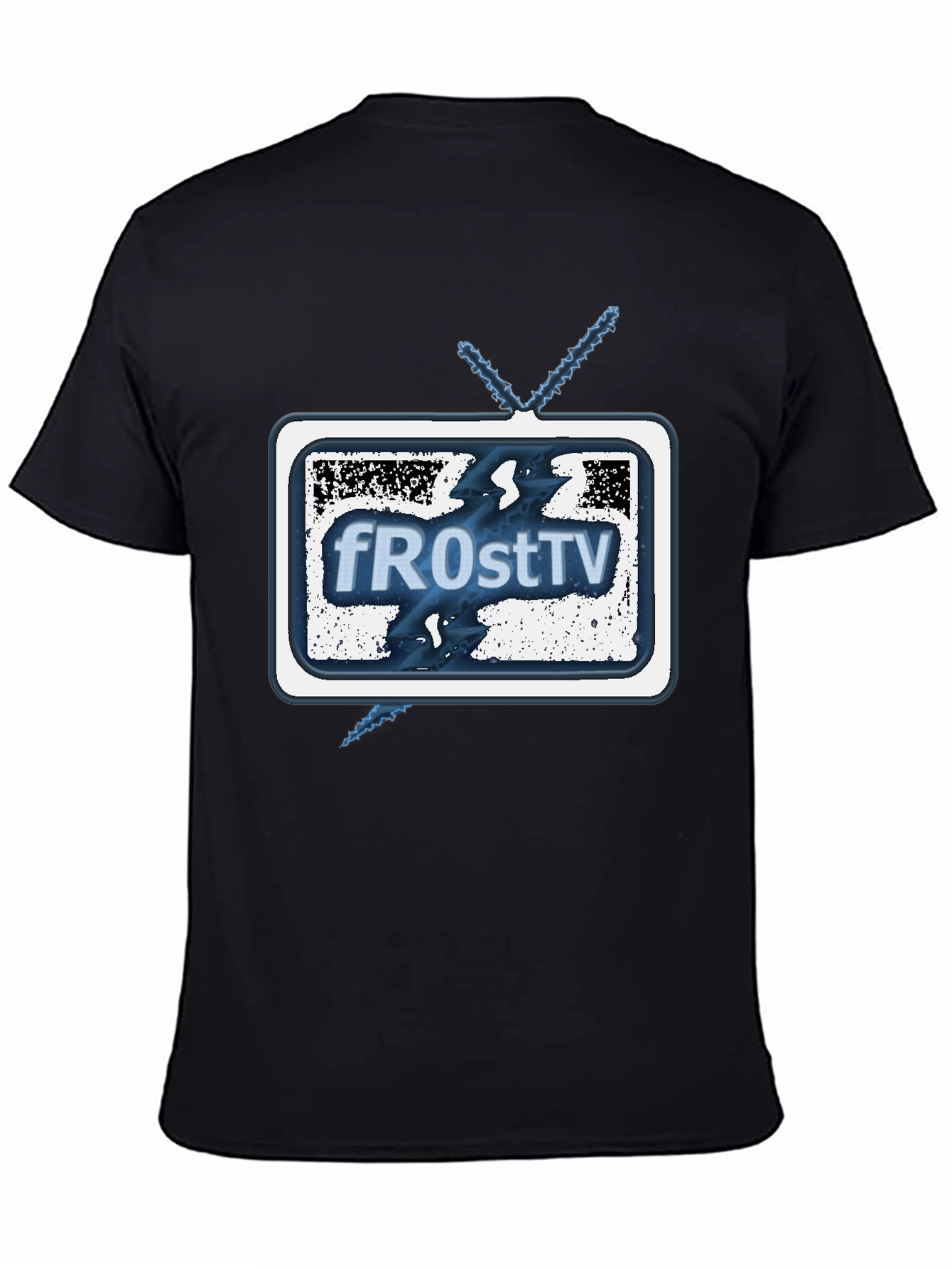 fROstTV Black Graphic T-Shirt for Men