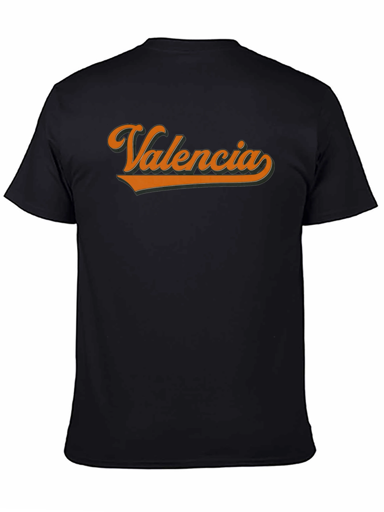 Valencia Retro Script T-Shirt - Black