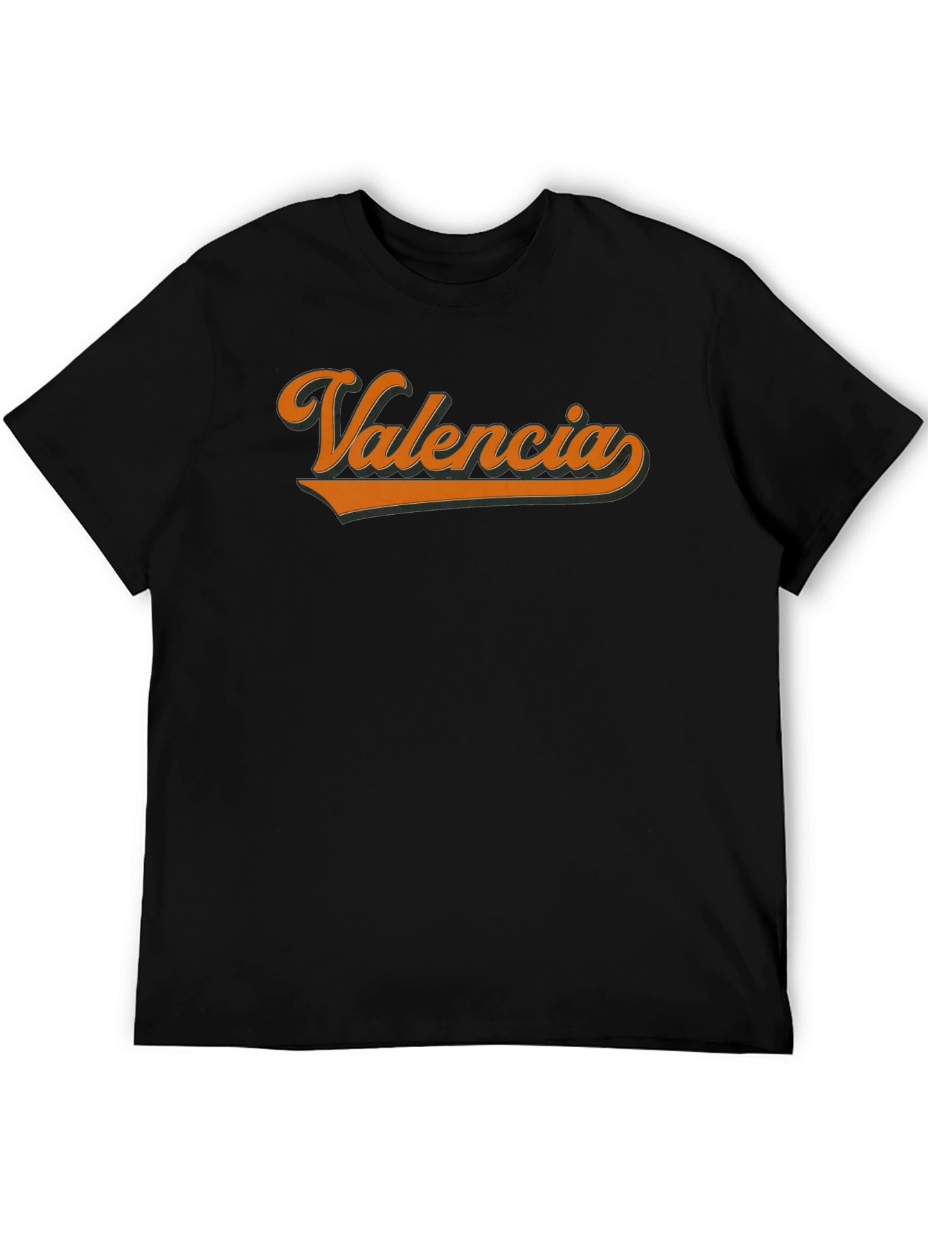 Valencia Retro Script T-Shirt - Black