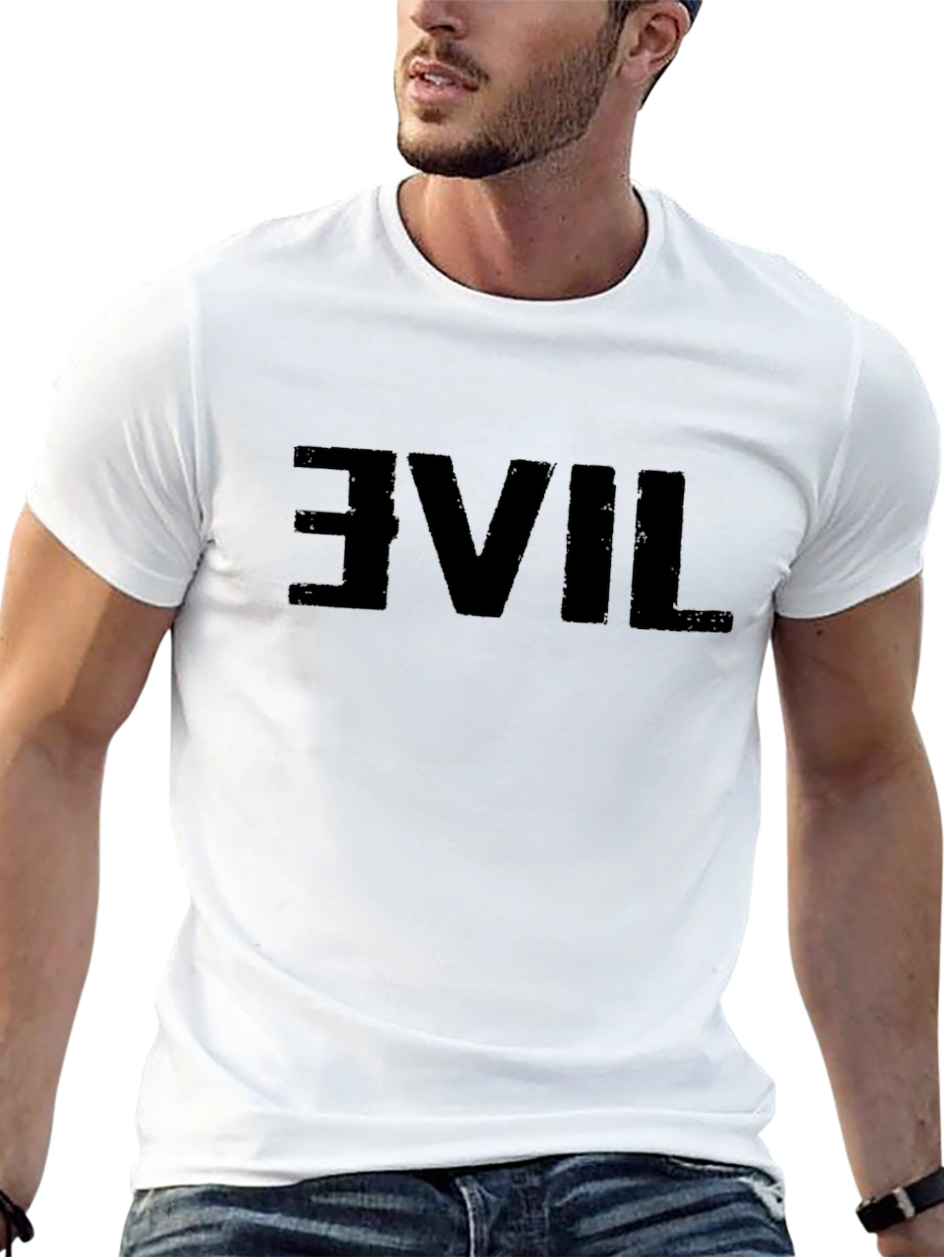 Reversed Evil Graphic Black T-Shirt