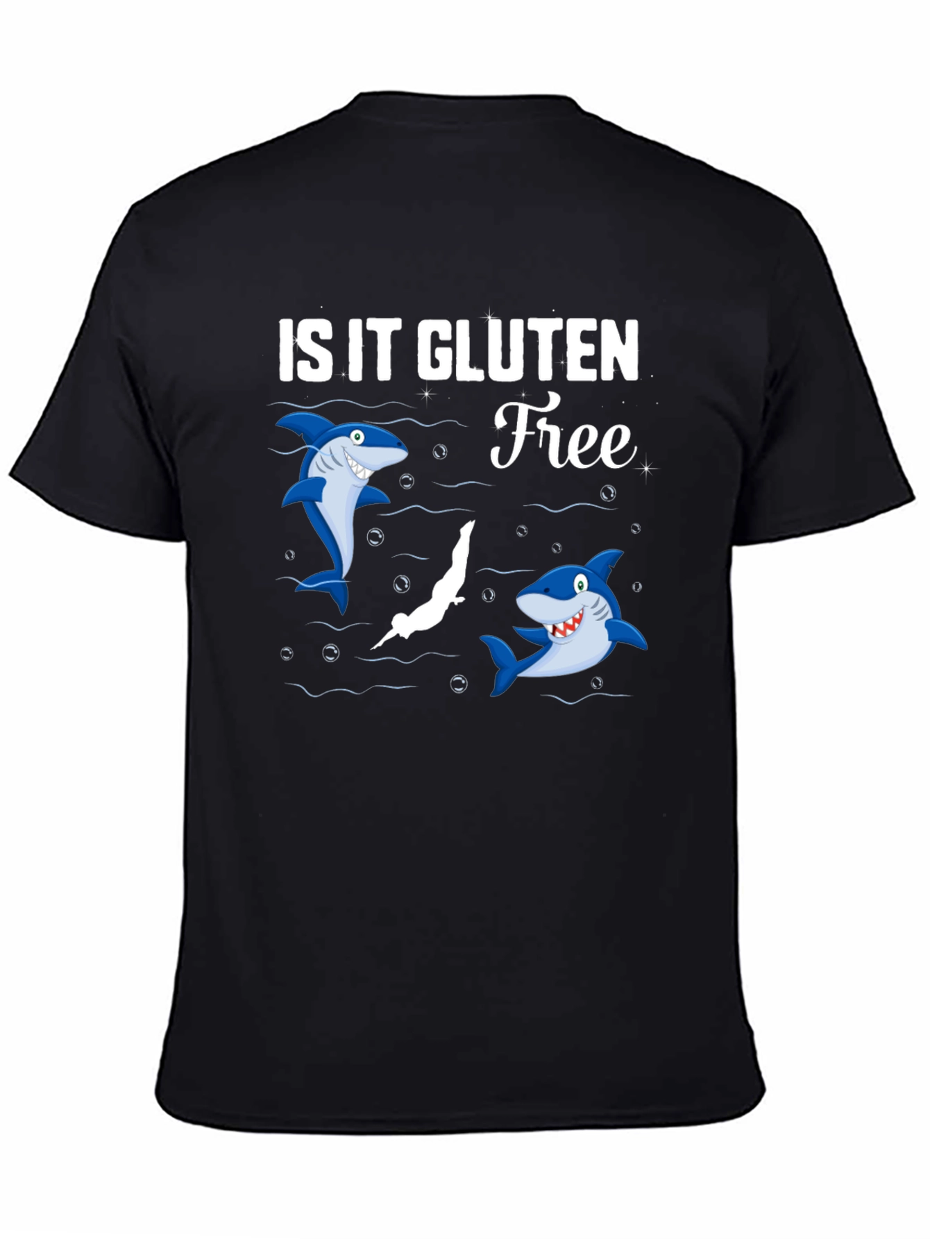 Is It Gluten Free T-Shirt Funny Shark Diver Tee
