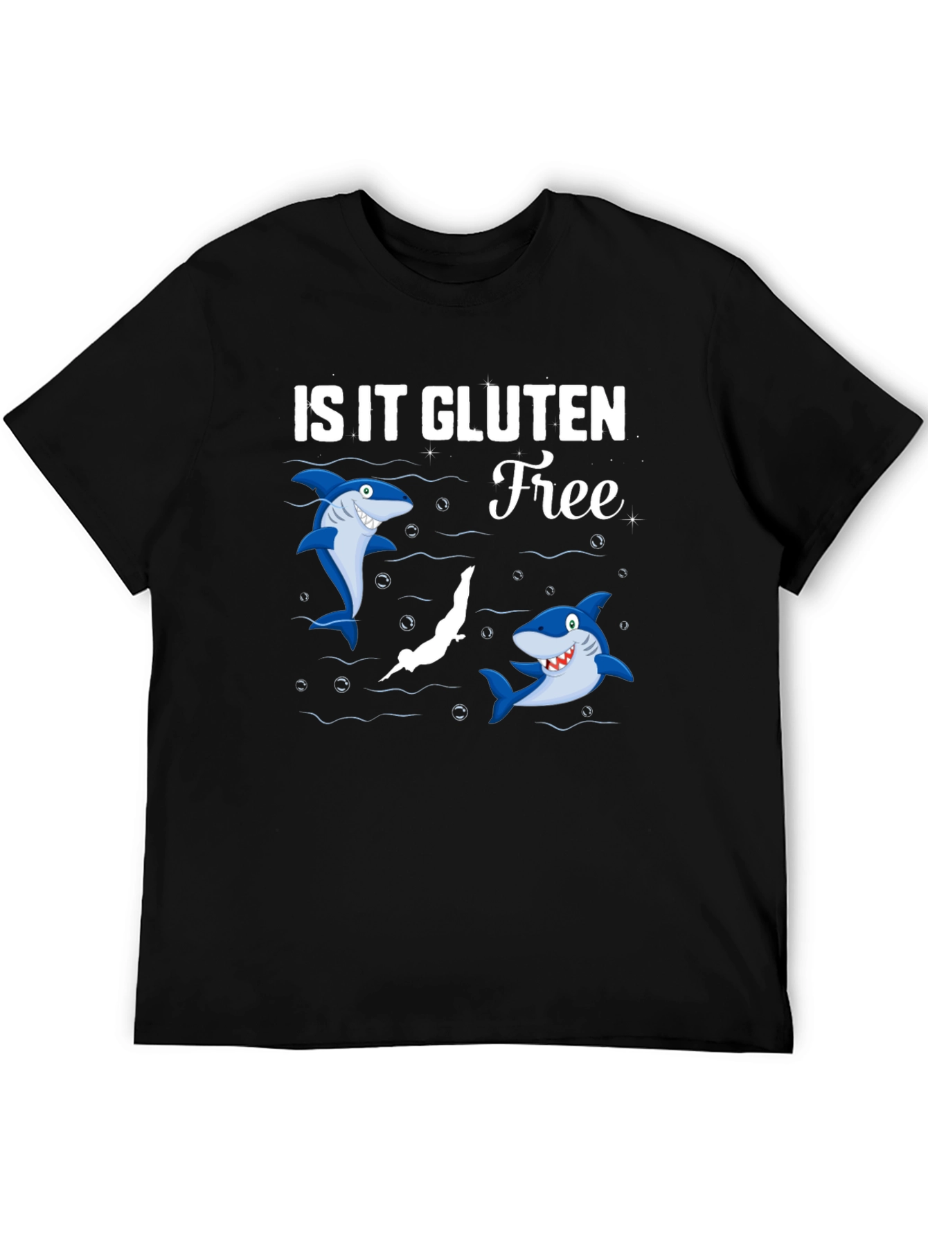 Is It Gluten Free T-Shirt Funny Shark Diver Tee