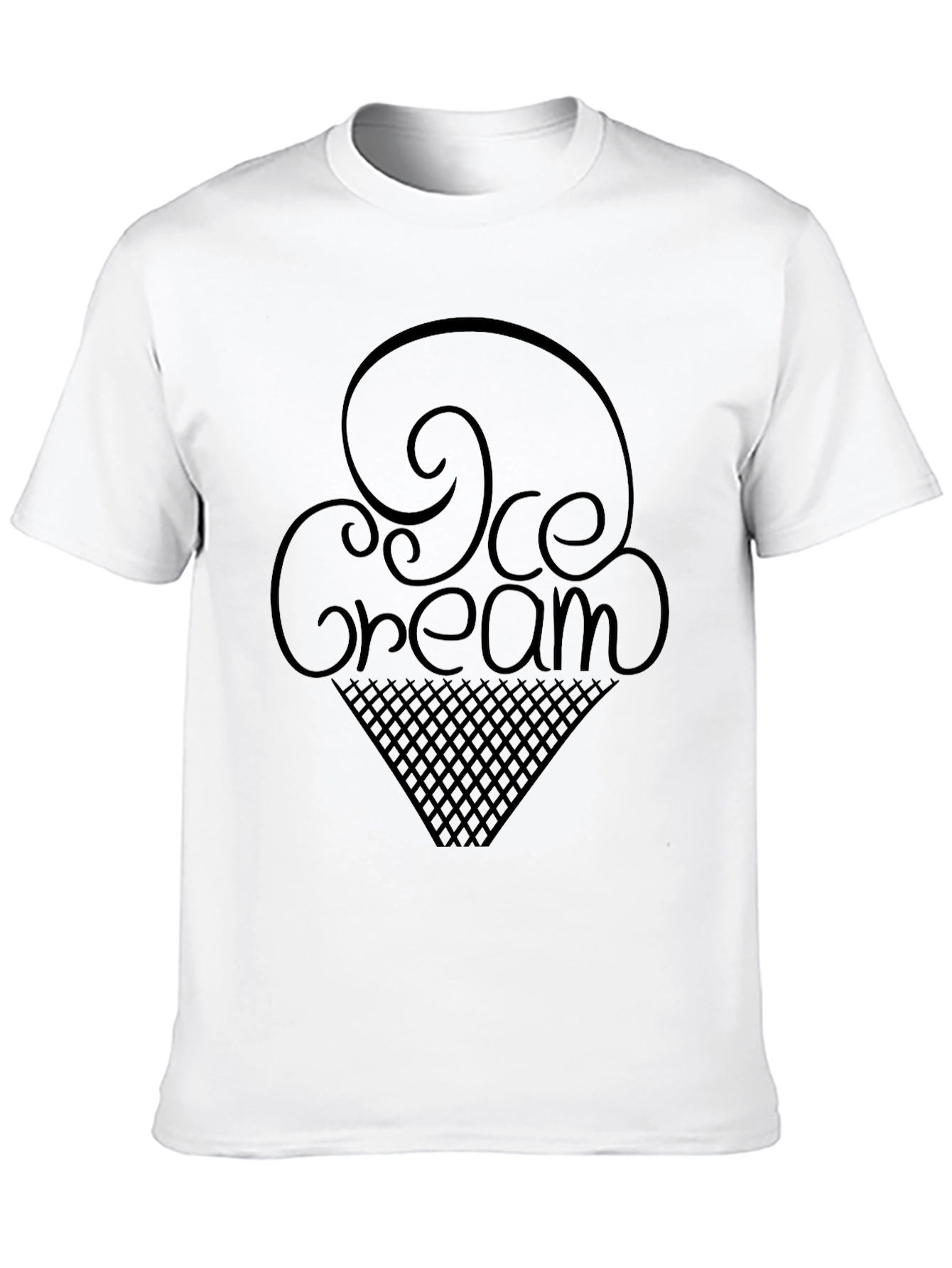 Ice Cream Graphic T-Shirt - Casual Black Tee