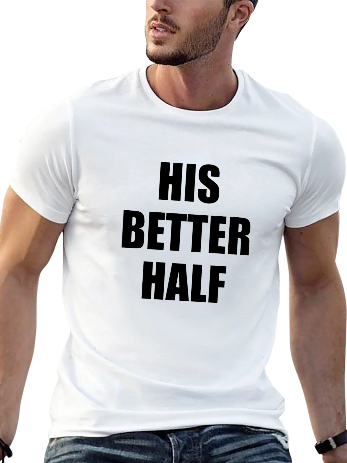 His Better Half Black Crewneck T-Shirt