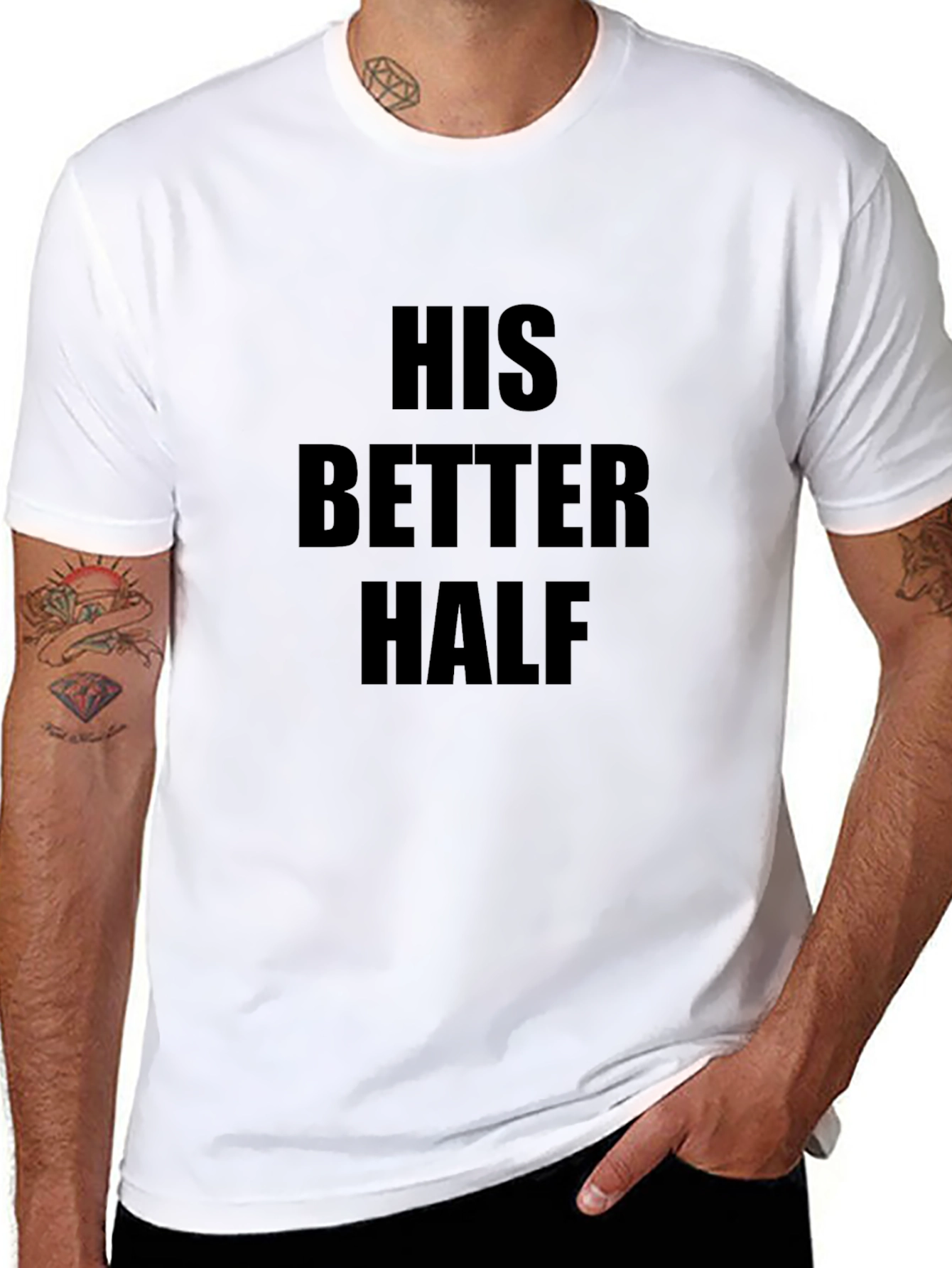 His Better Half Black Crewneck T-Shirt