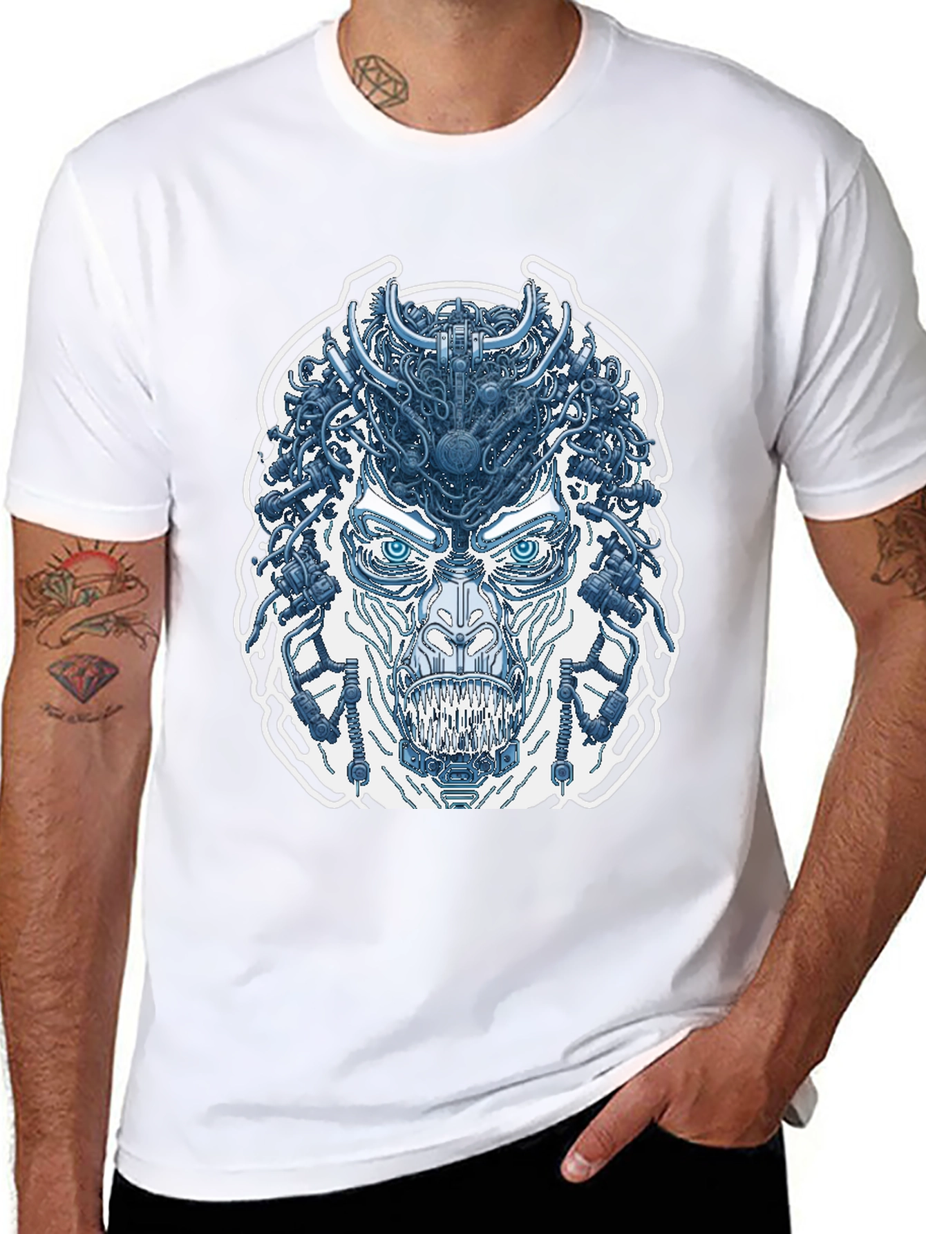 Cyberpunk Monster Graphic Tee - Black