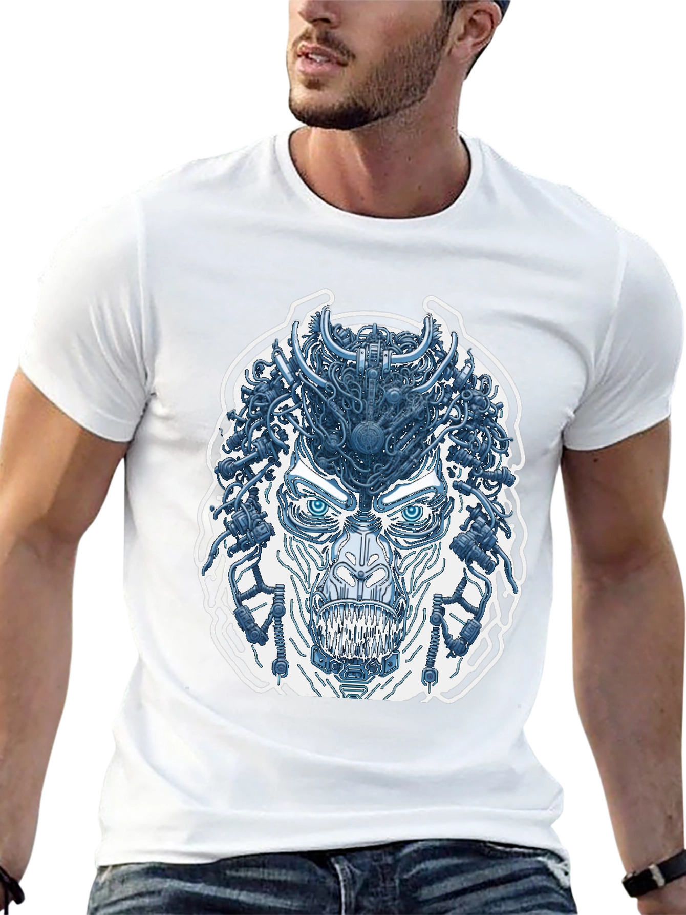 Cyberpunk Monster Graphic Tee - Black