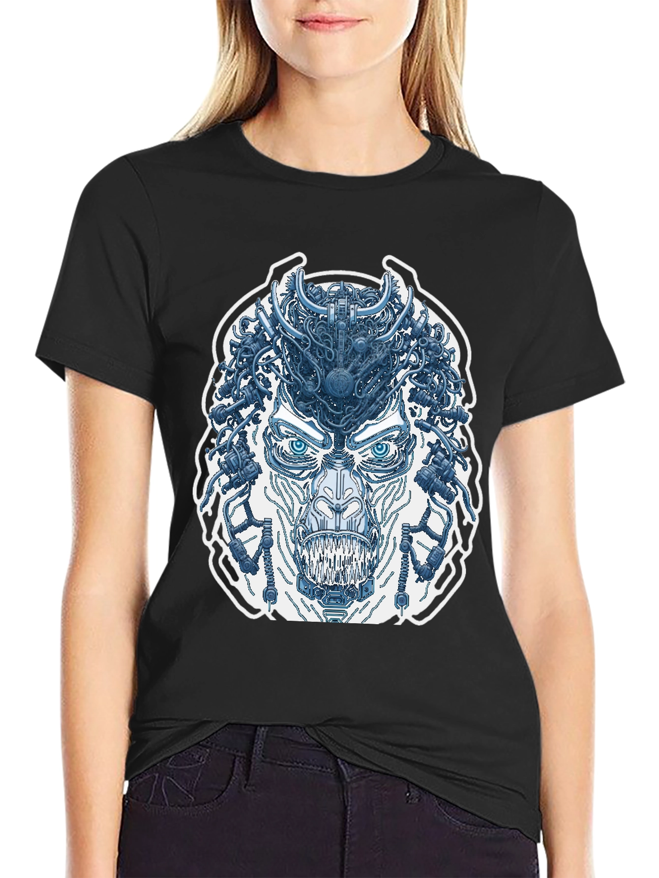 Cyberpunk Monster Graphic Tee - Black
