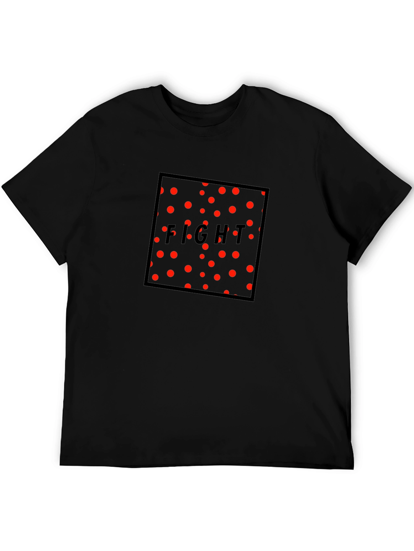 Fight Polka Dot Graphic Tee - Black
