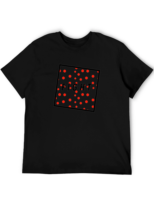 Fight Polka Dot Graphic Tee - Black