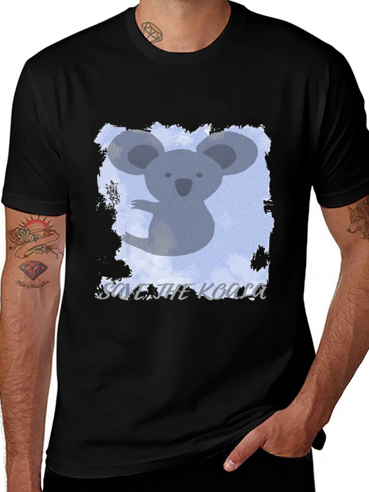 Save the Koala Graphic Tee - Black Crew Neck T-Shirt