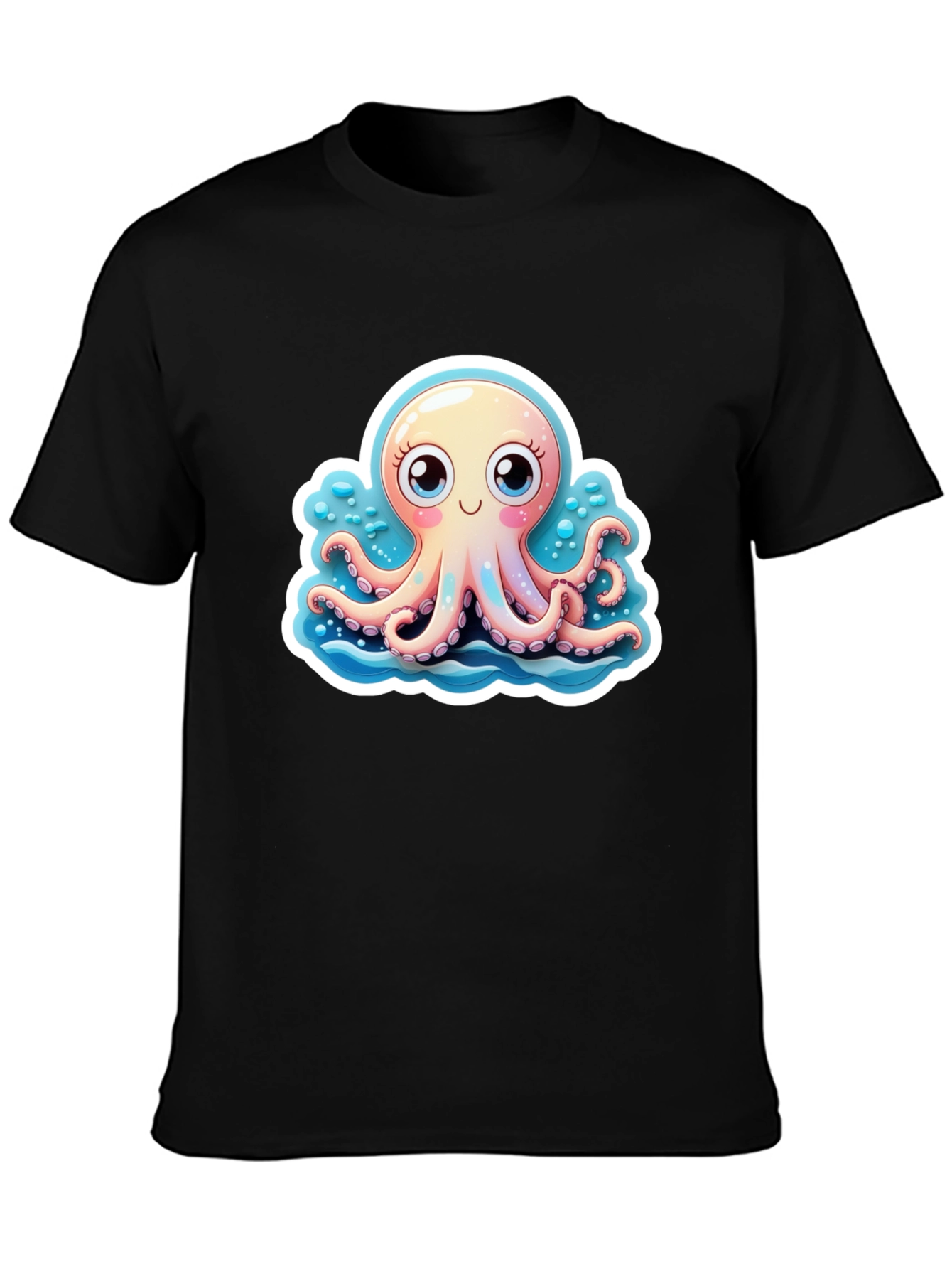 Cute Octopus Graphic Tee - Stylish Black T-Shirt
