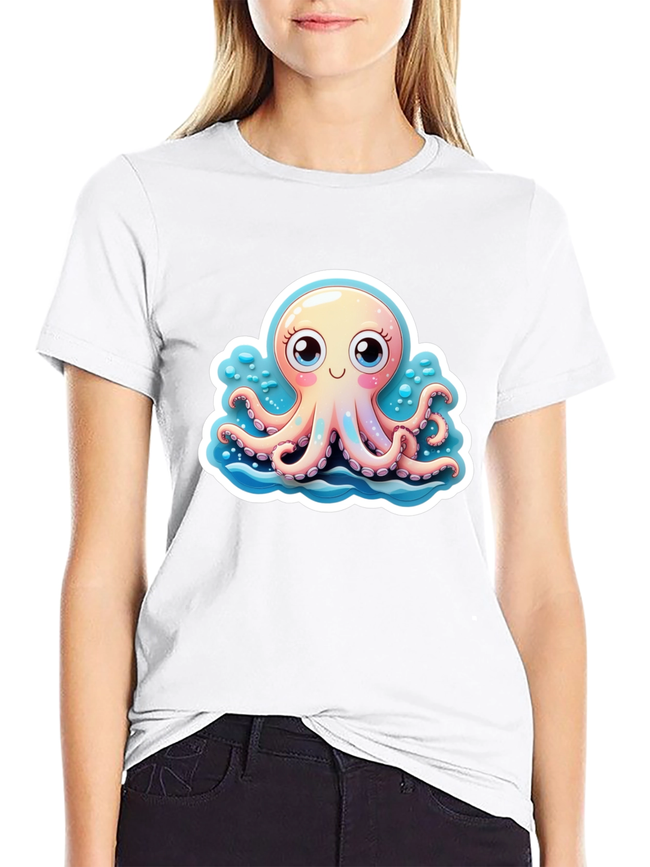 Cute Octopus Graphic Tee - Stylish Black T-Shirt