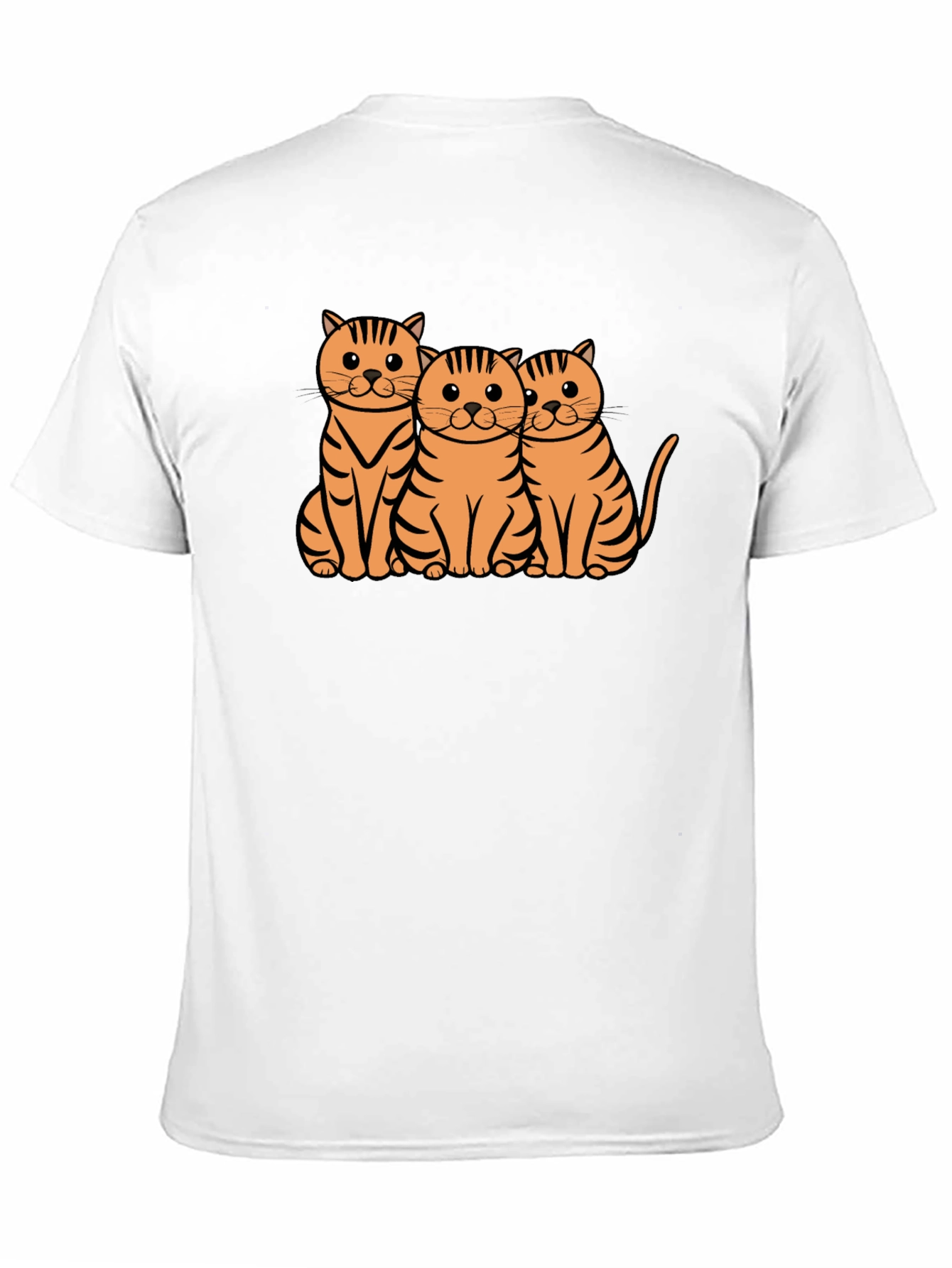 Cute Three Cats Graphic Tee - Black