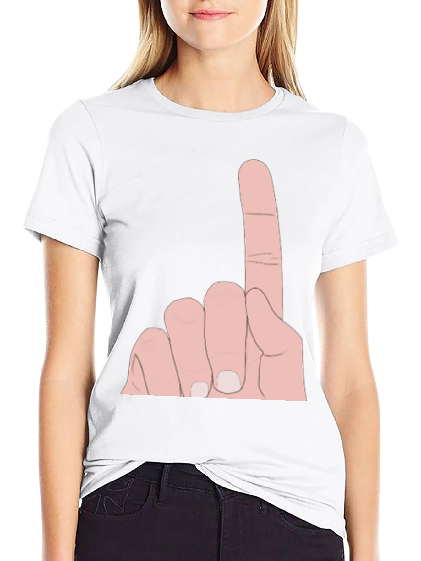 Novelty One Finger Salute Graphic Tee