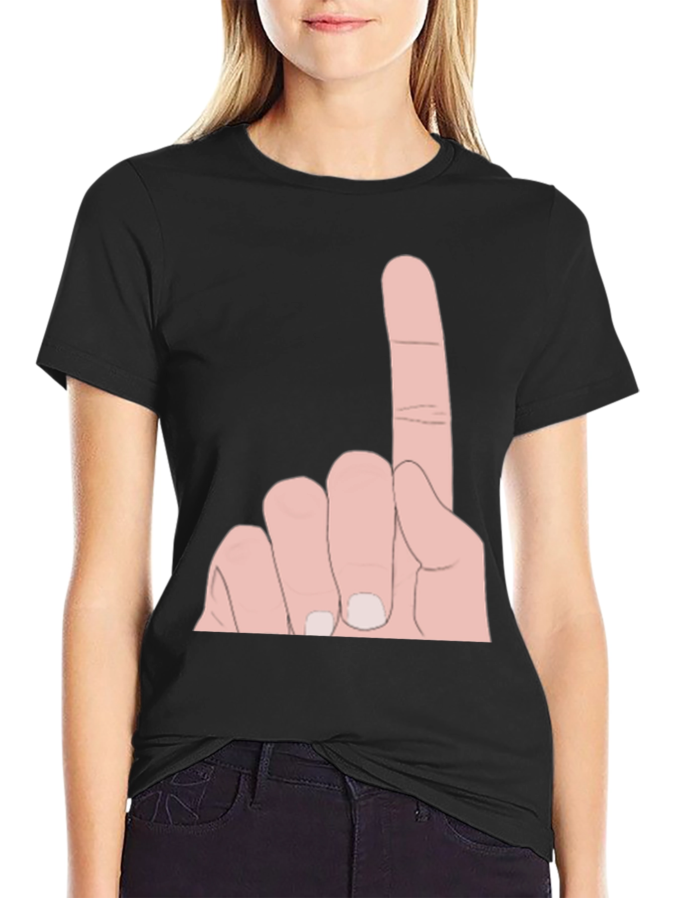 Novelty One Finger Salute Graphic Tee