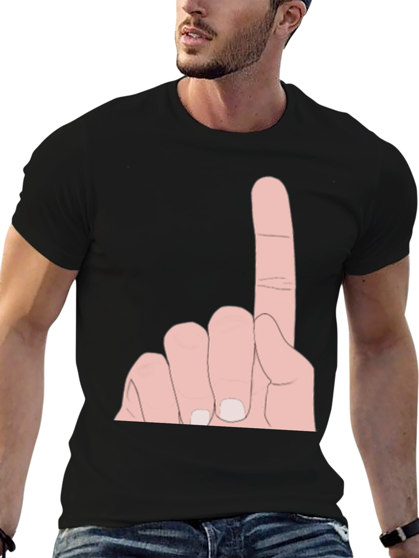 Novelty One Finger Salute Graphic Tee