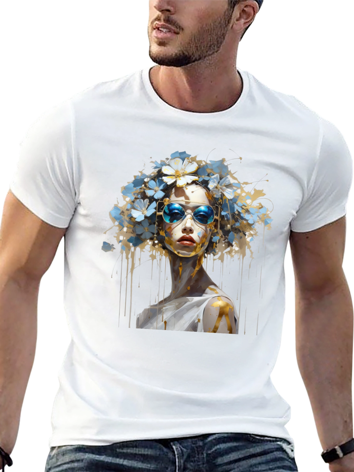 Artistic Floral Crown Graphic Tee