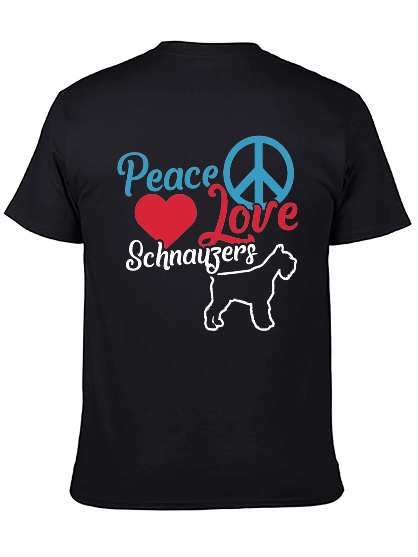 Peace Love Schnauzers Black T-Shirt