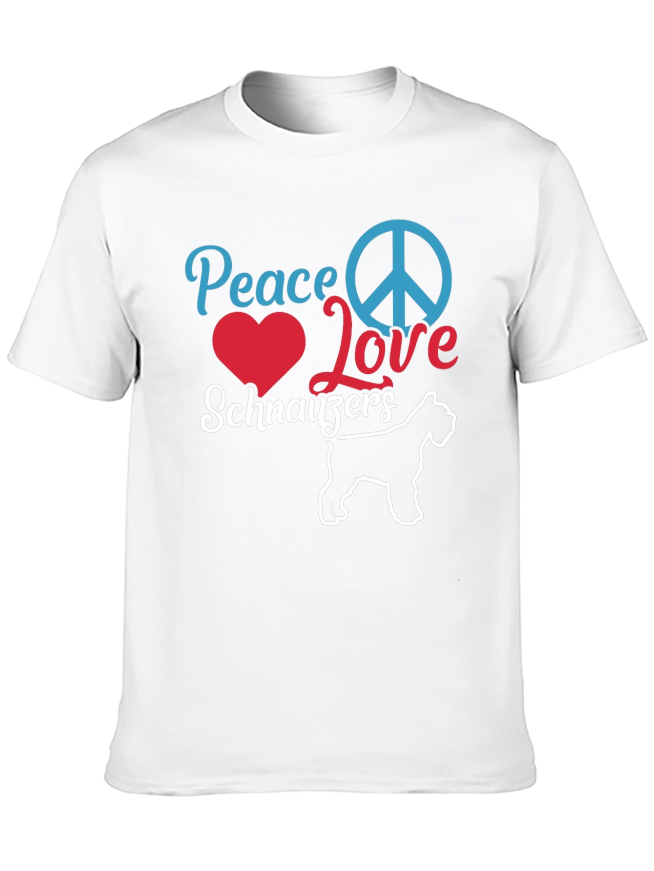 Peace Love Schnauzers Black T-Shirt
