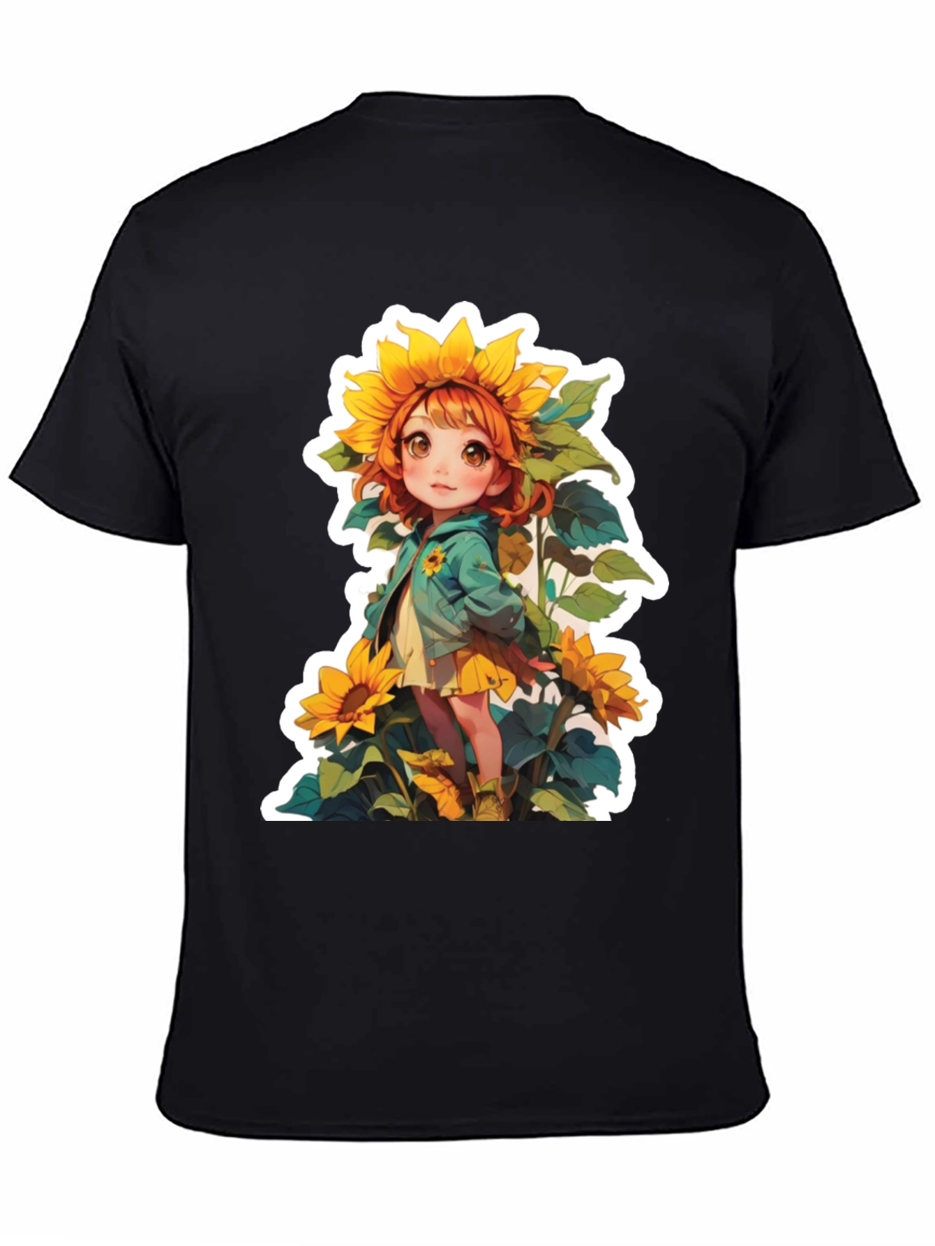 Sunflower Girl Graphic Tee - Cute Anime Style