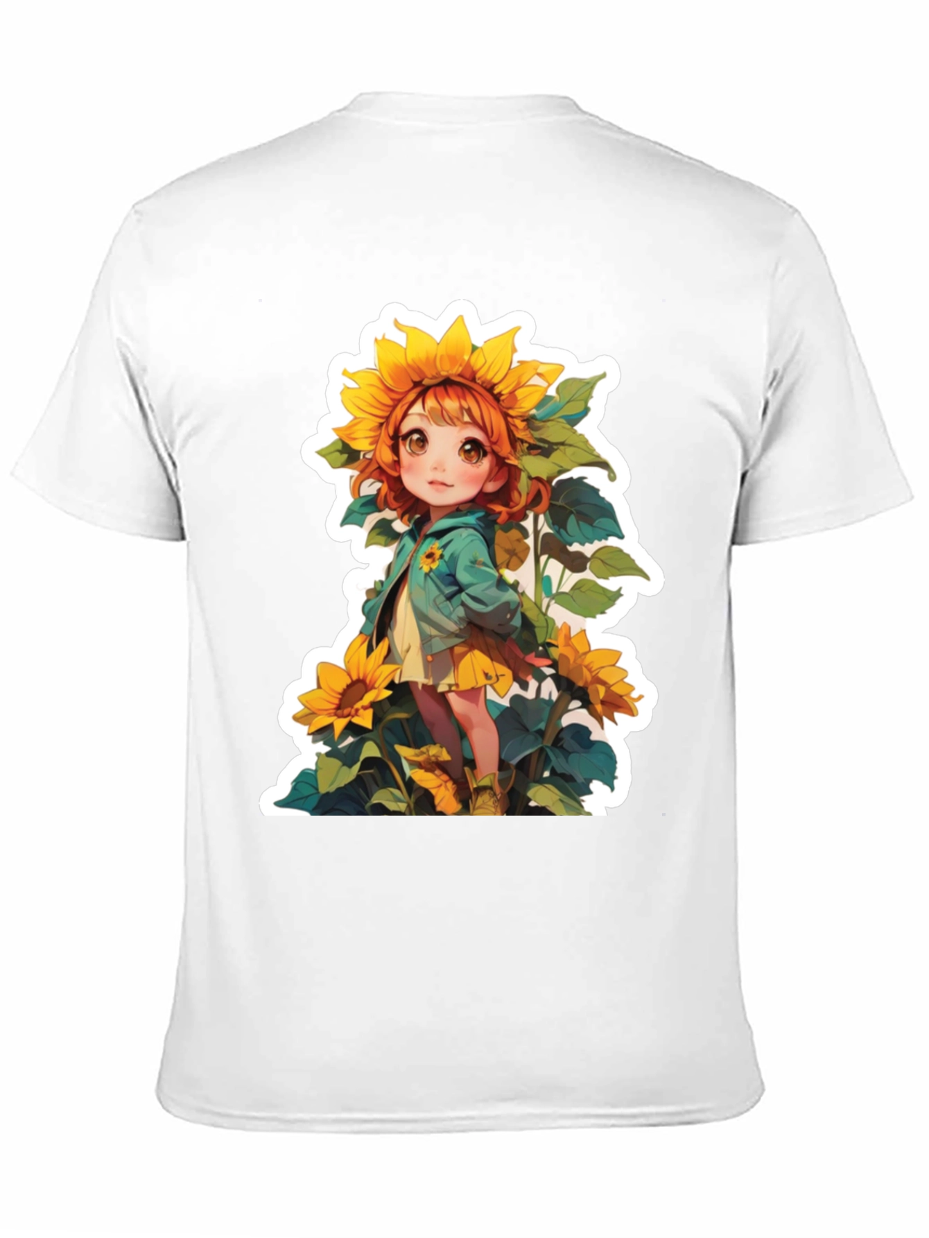 Sunflower Girl Graphic Tee - Cute Anime Style