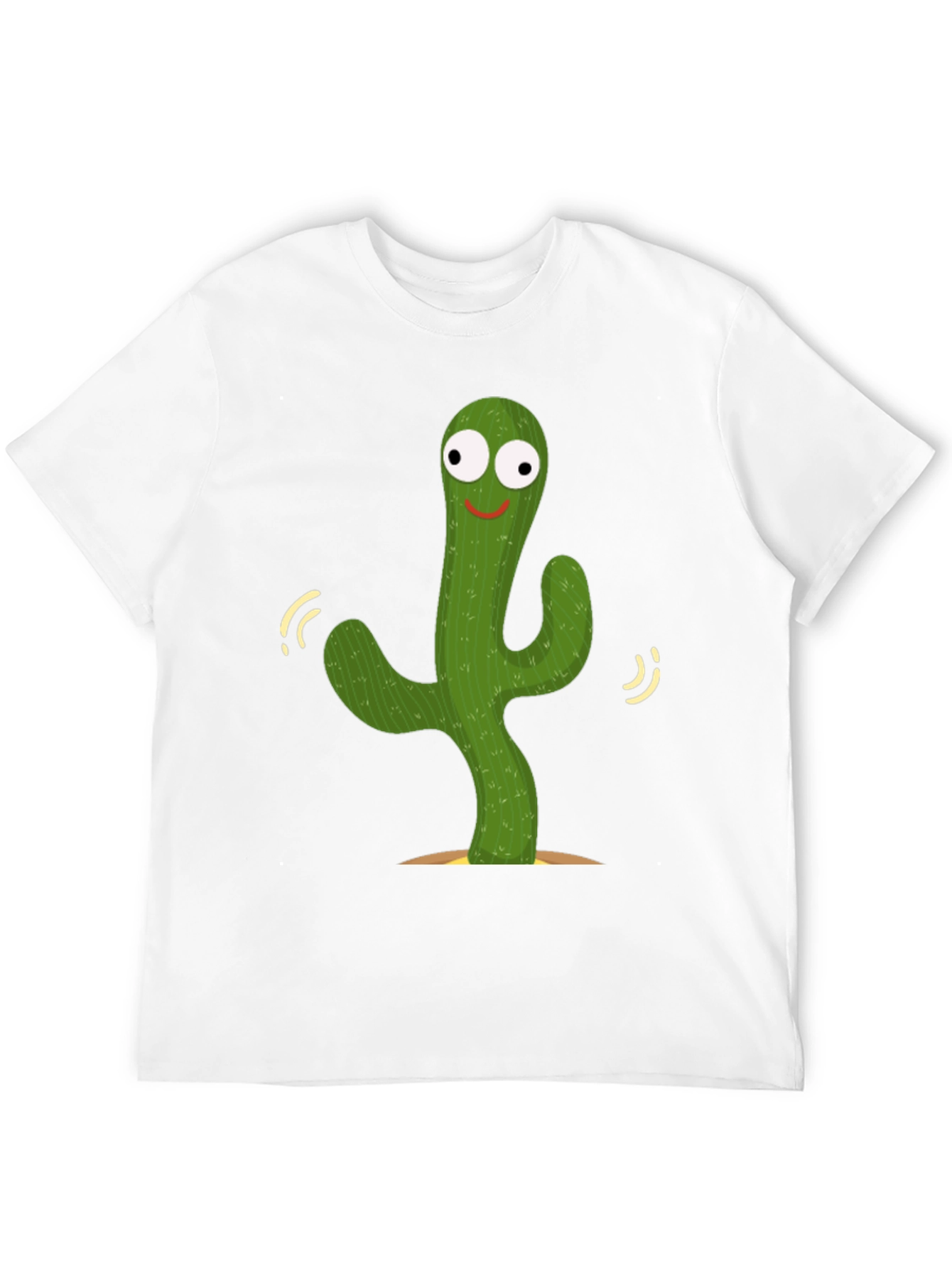 Dancing Cactus Graphic Tee - Black Cotton T-Shirt