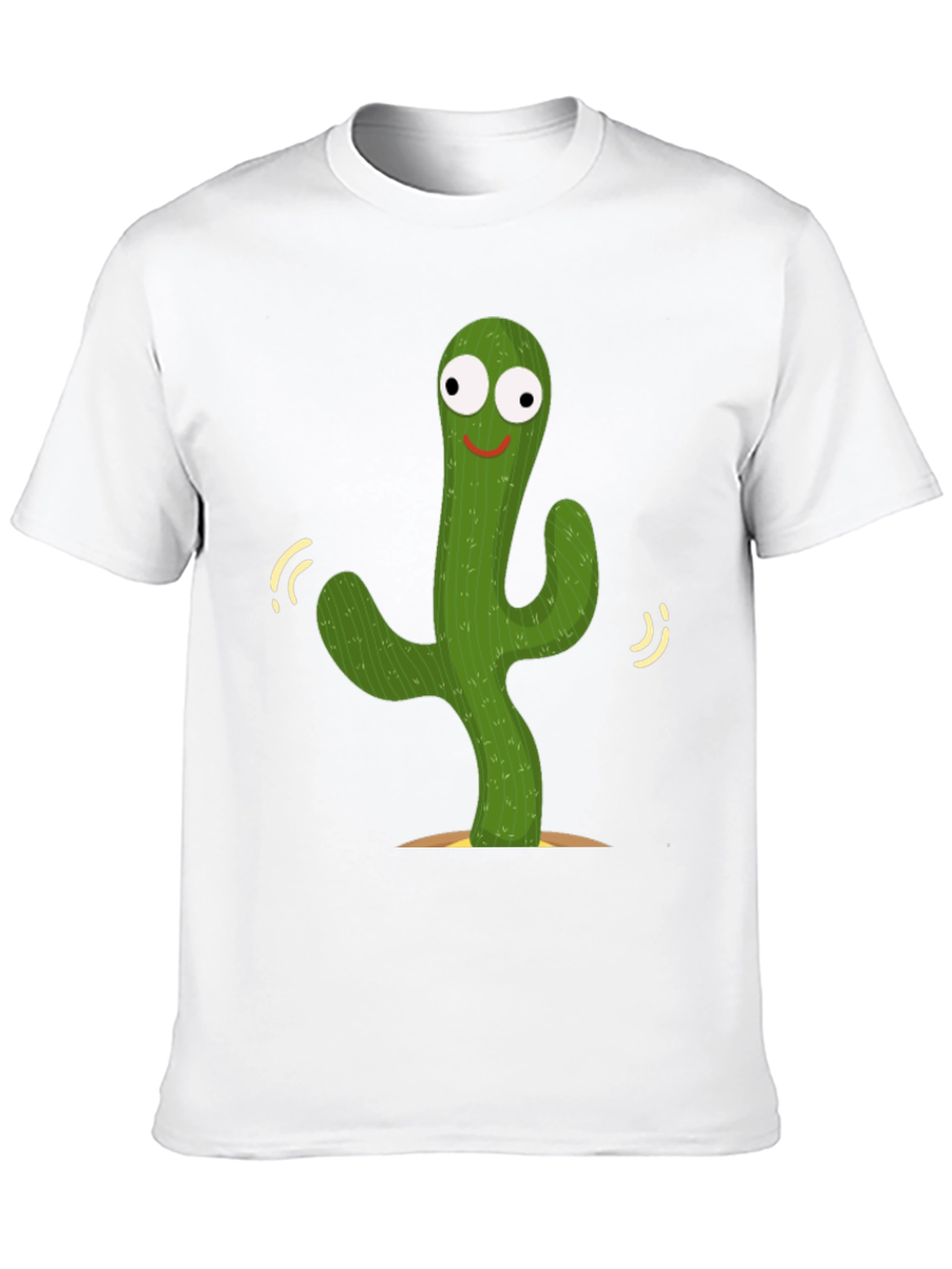 Dancing Cactus Graphic Tee - Black Cotton T-Shirt