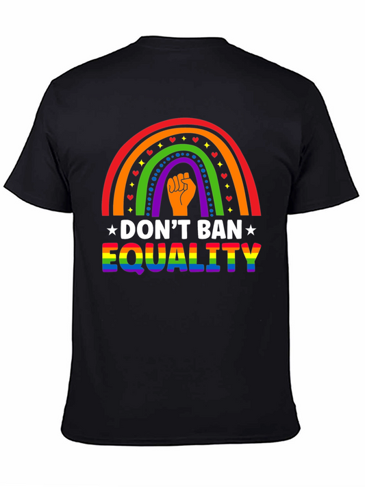 Dont Ban Equality Rainbow Fist Graphic T-Shirt