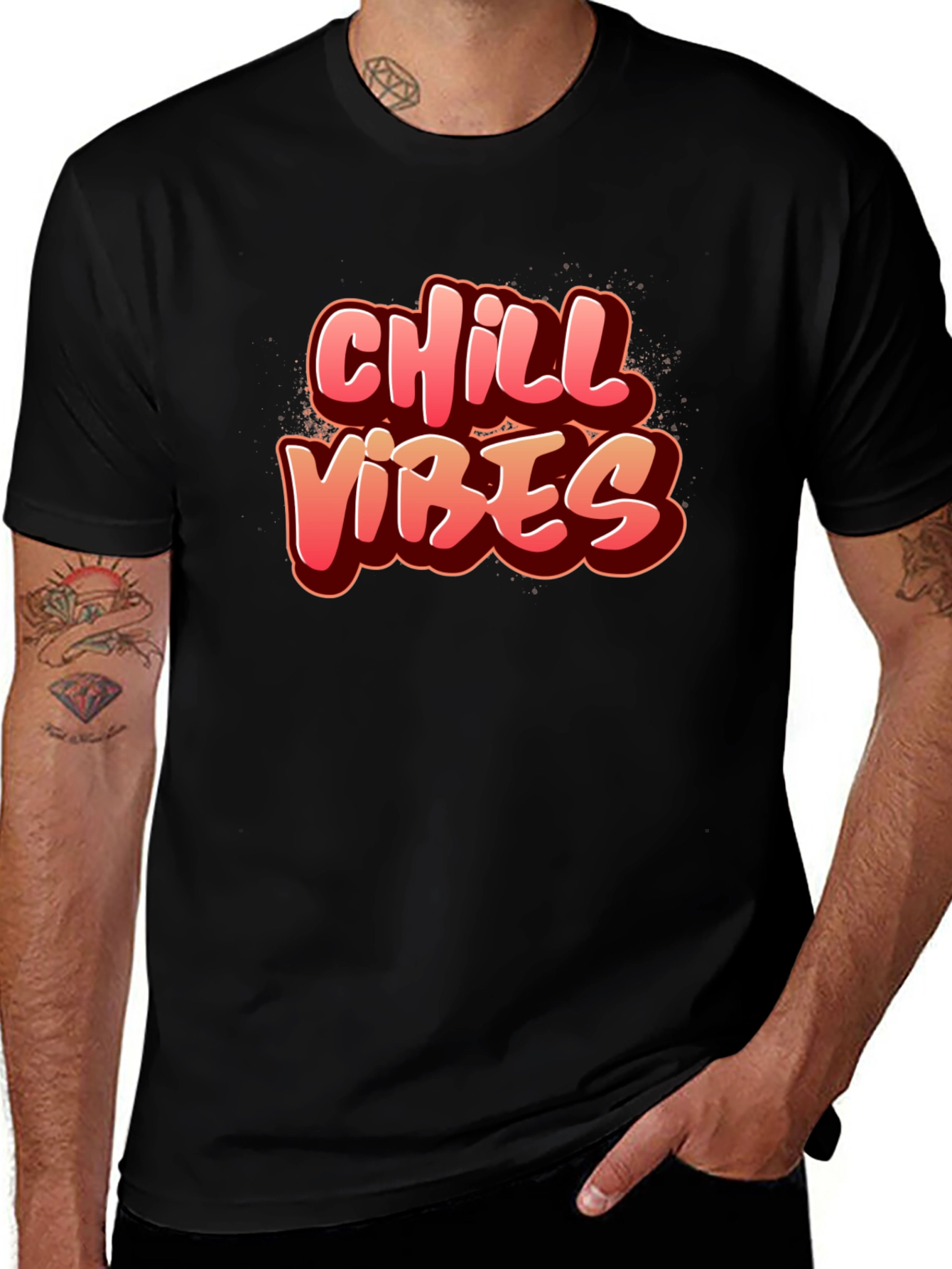 Chill Vibes Graphic Tee - Black