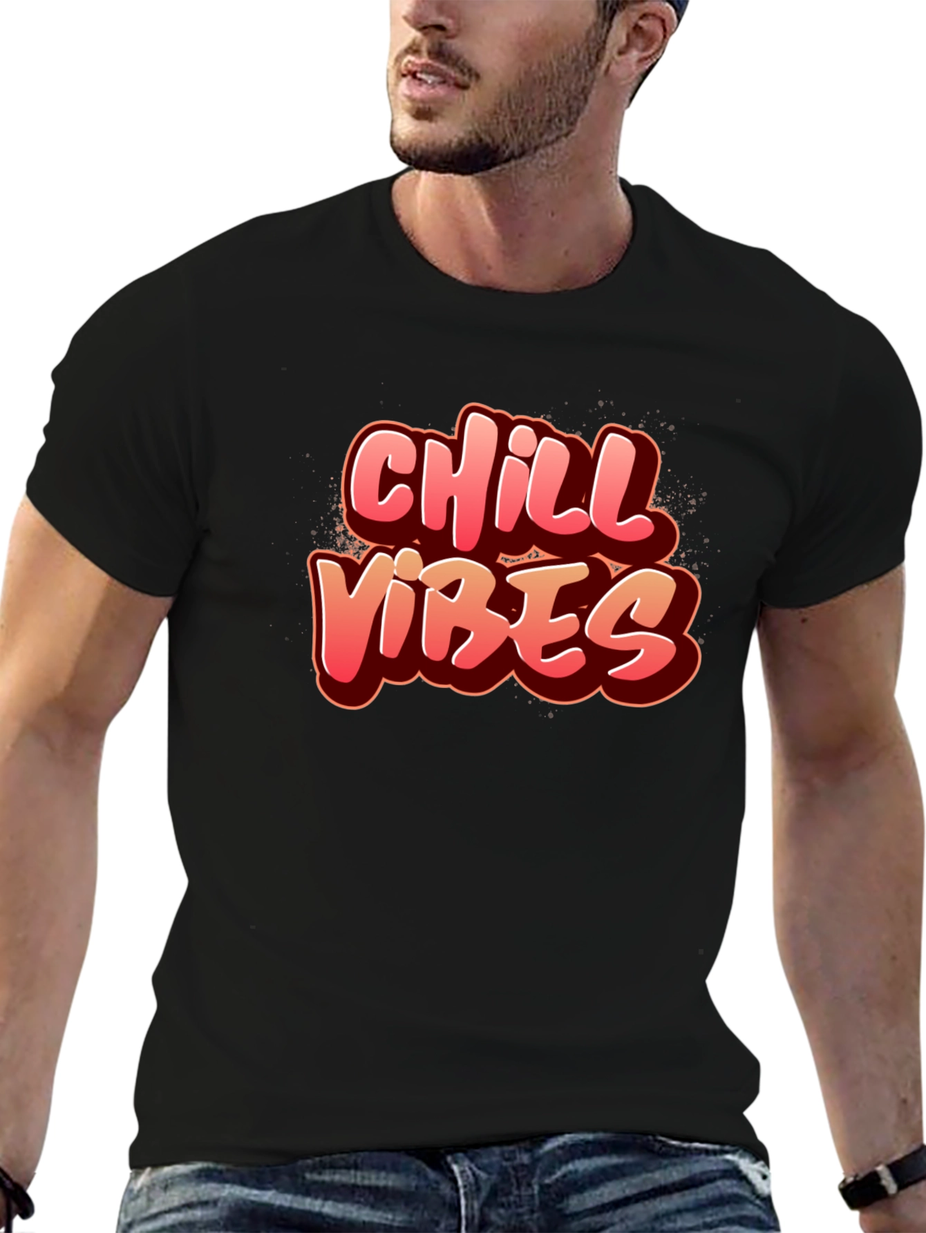 Chill Vibes Graphic Tee - Black