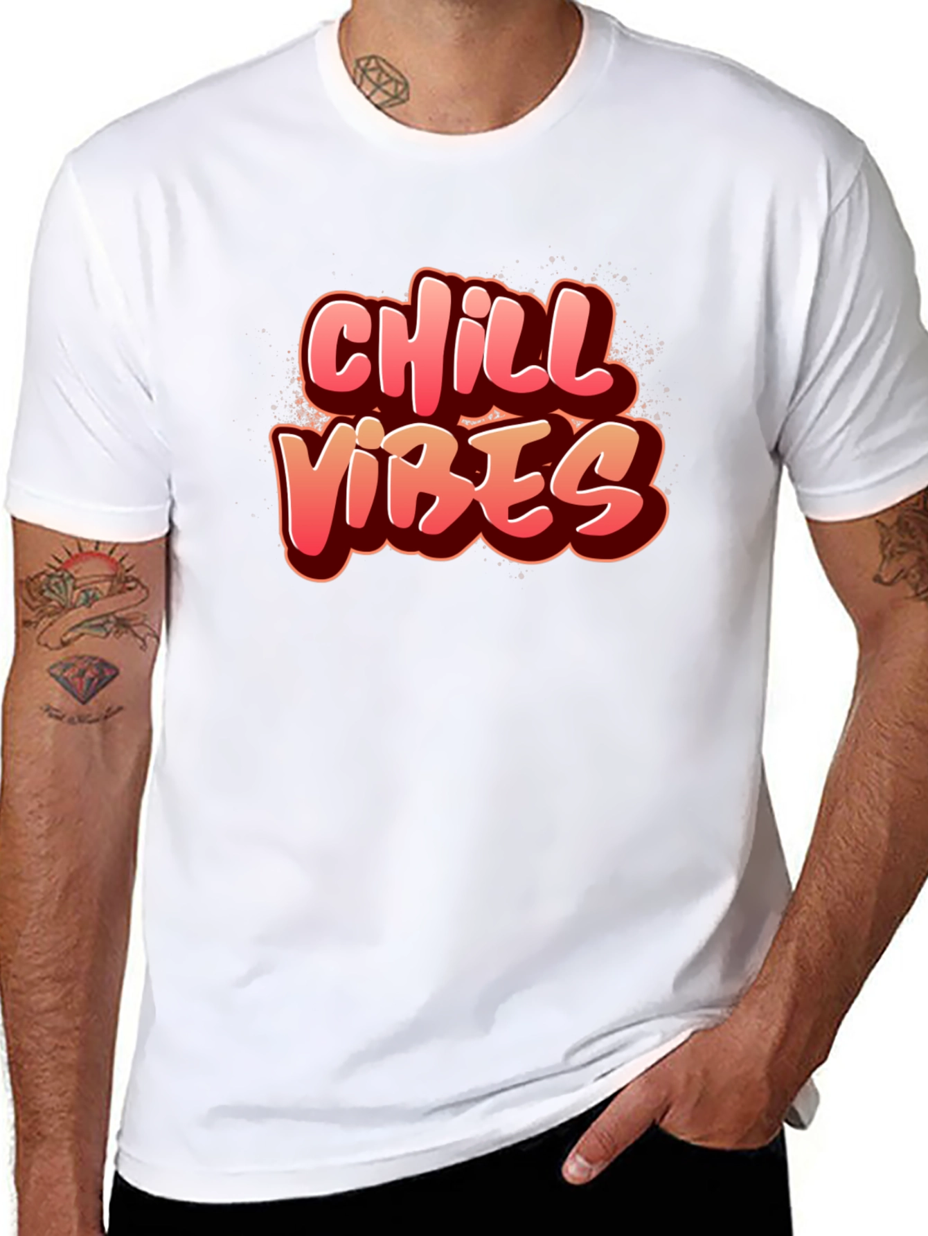 Chill Vibes Graphic Tee - Black