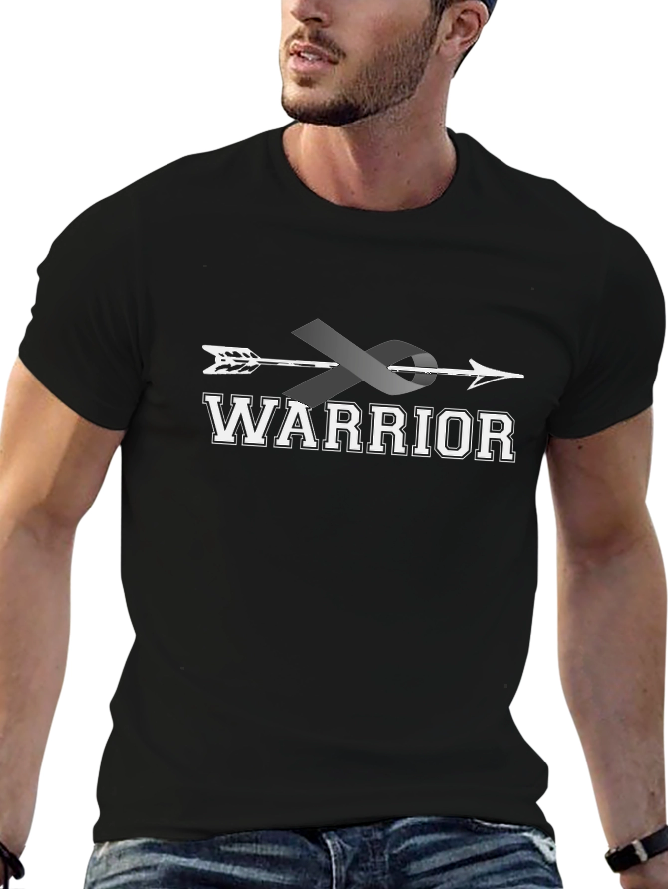 Warrior Ribbon Arrow T-Shirt - Brain Cancer Awareness