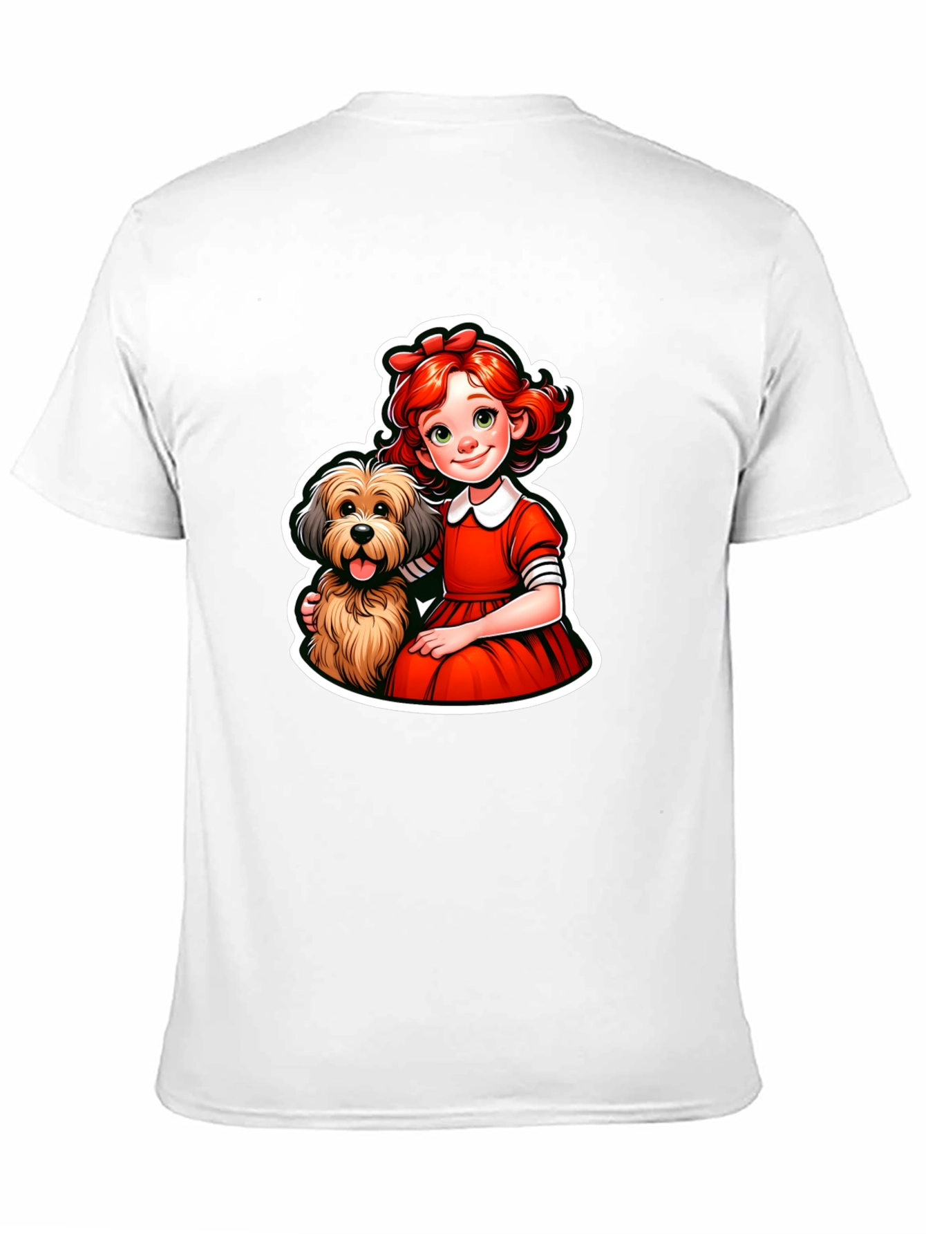 Girl and Dog Graphic Tee - Cute Cartoon Design