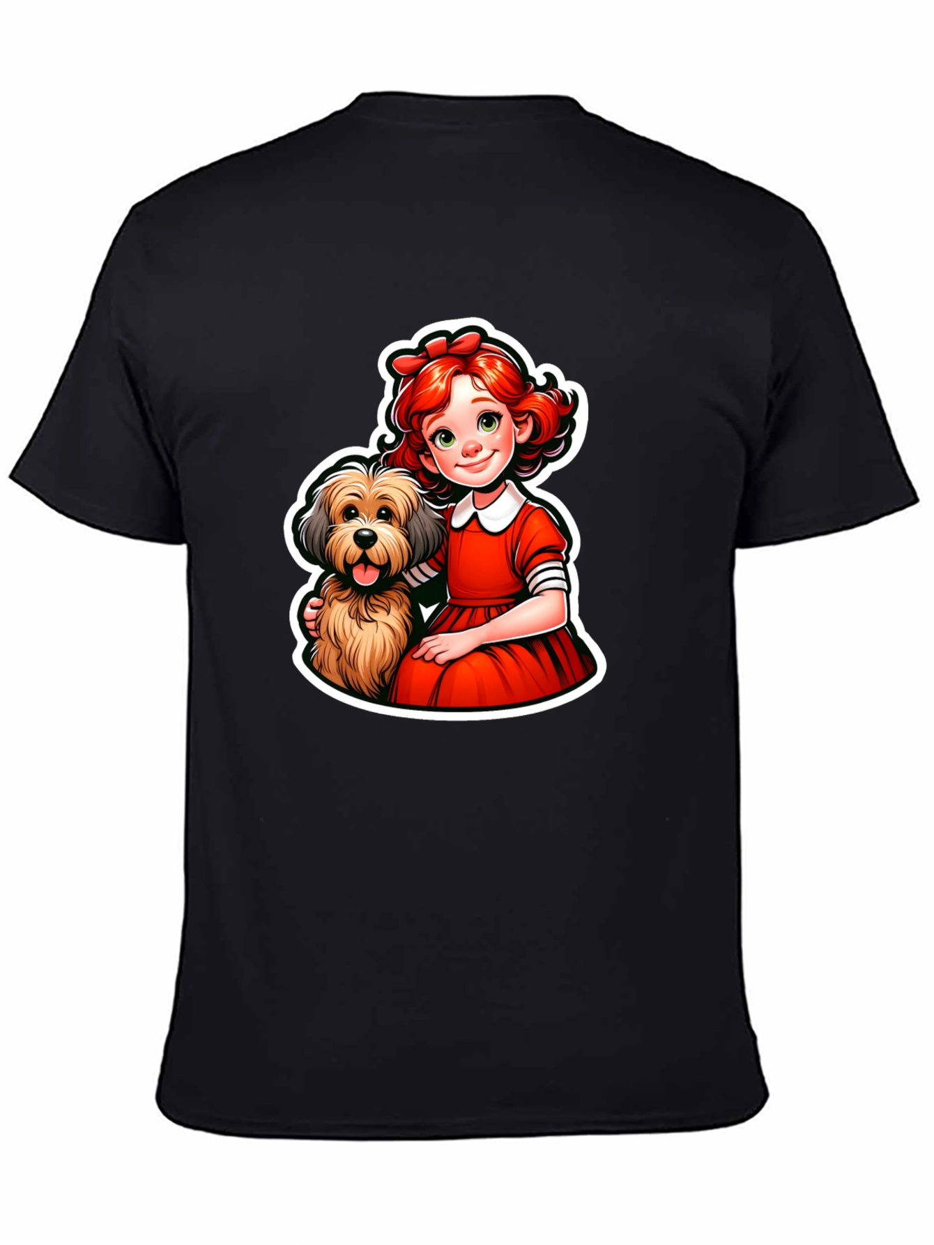 Girl and Dog Graphic Tee - Cute Cartoon Design