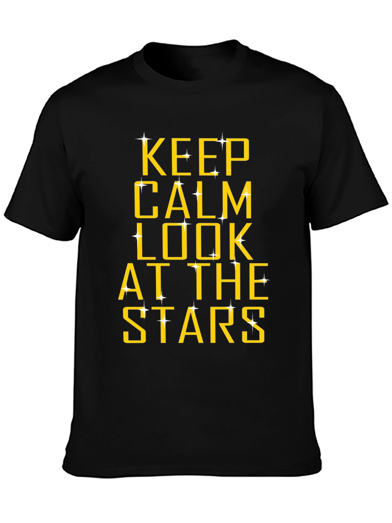 Keep Calm and Look at the Stars Black T-Shirt