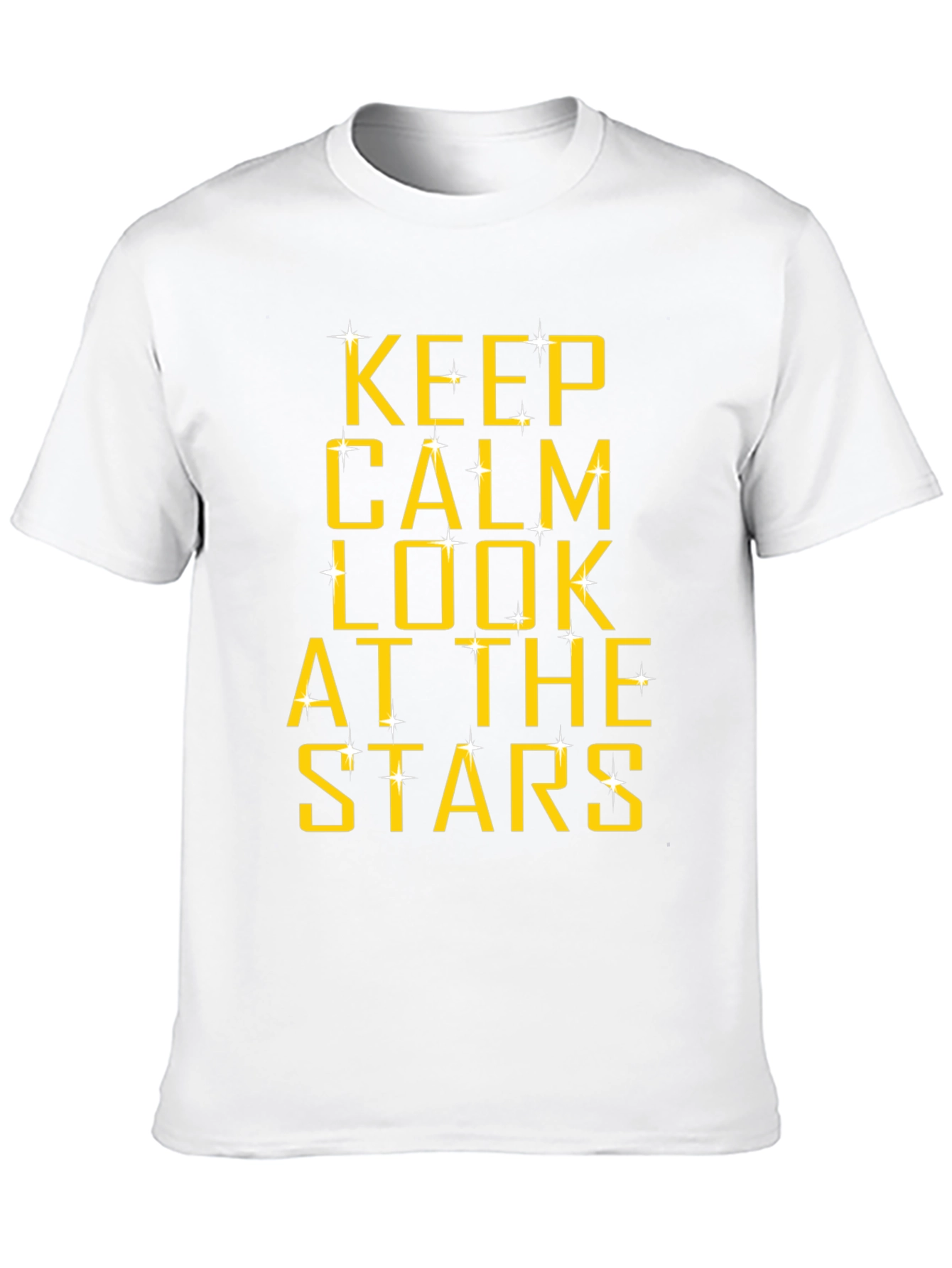Keep Calm and Look at the Stars Black T-Shirt
