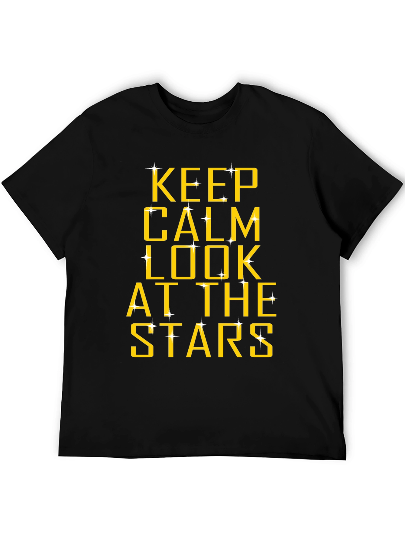 Keep Calm and Look at the Stars Black T-Shirt