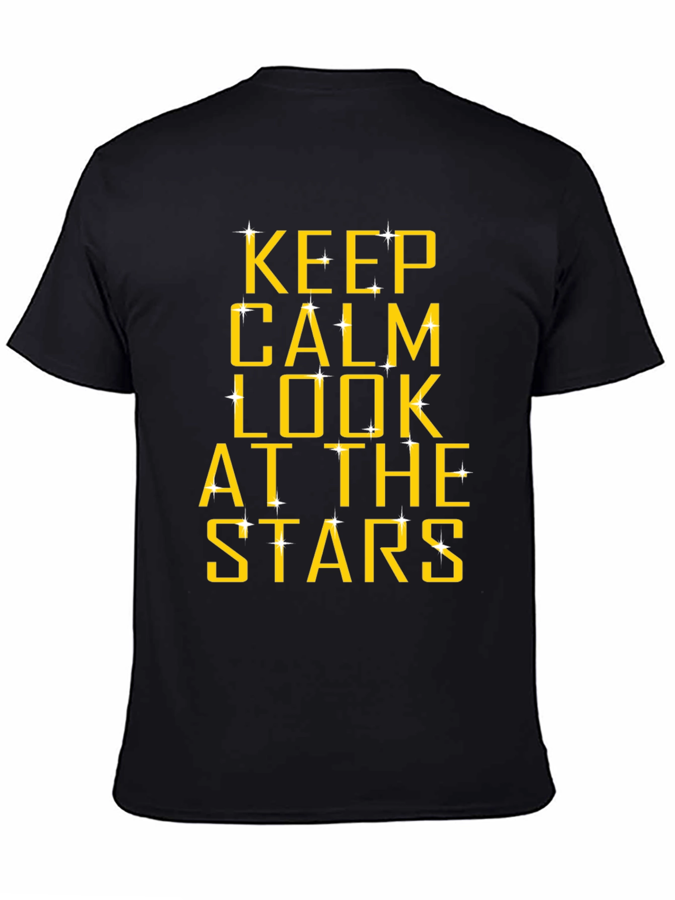 Keep Calm and Look at the Stars Black T-Shirt