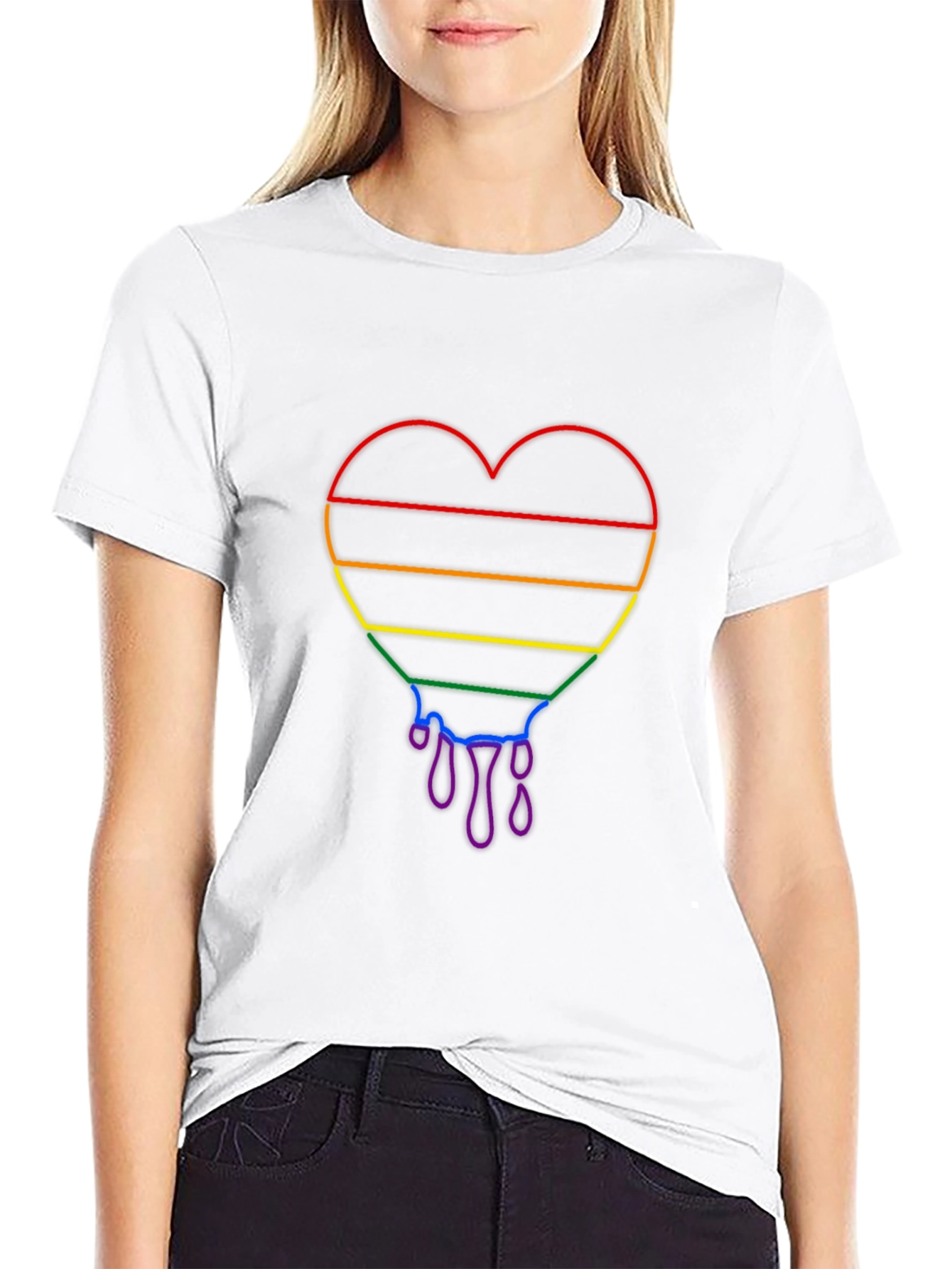 Rainbow Heart Drip Graphic Tee