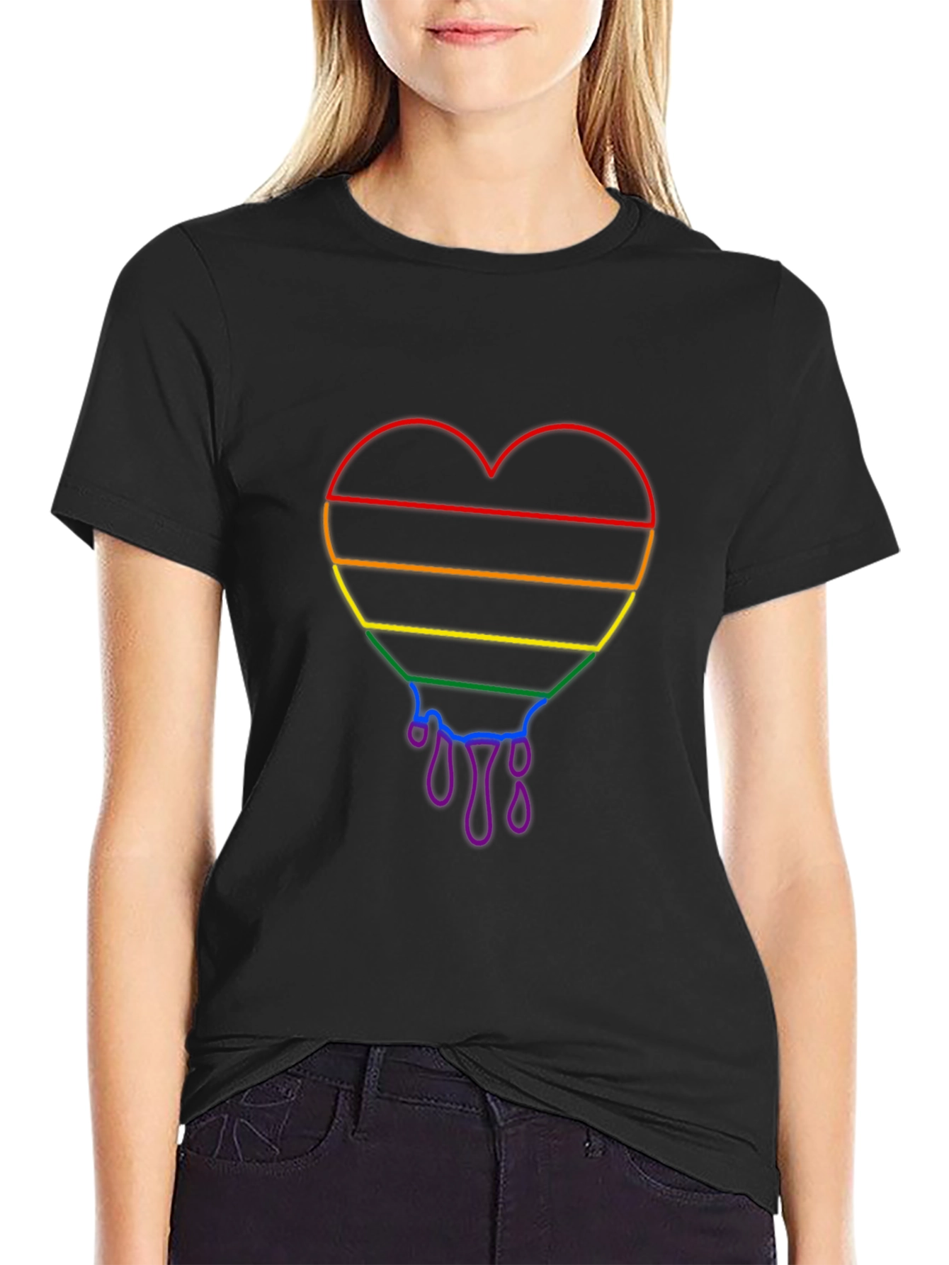 Rainbow Heart Drip Graphic Tee