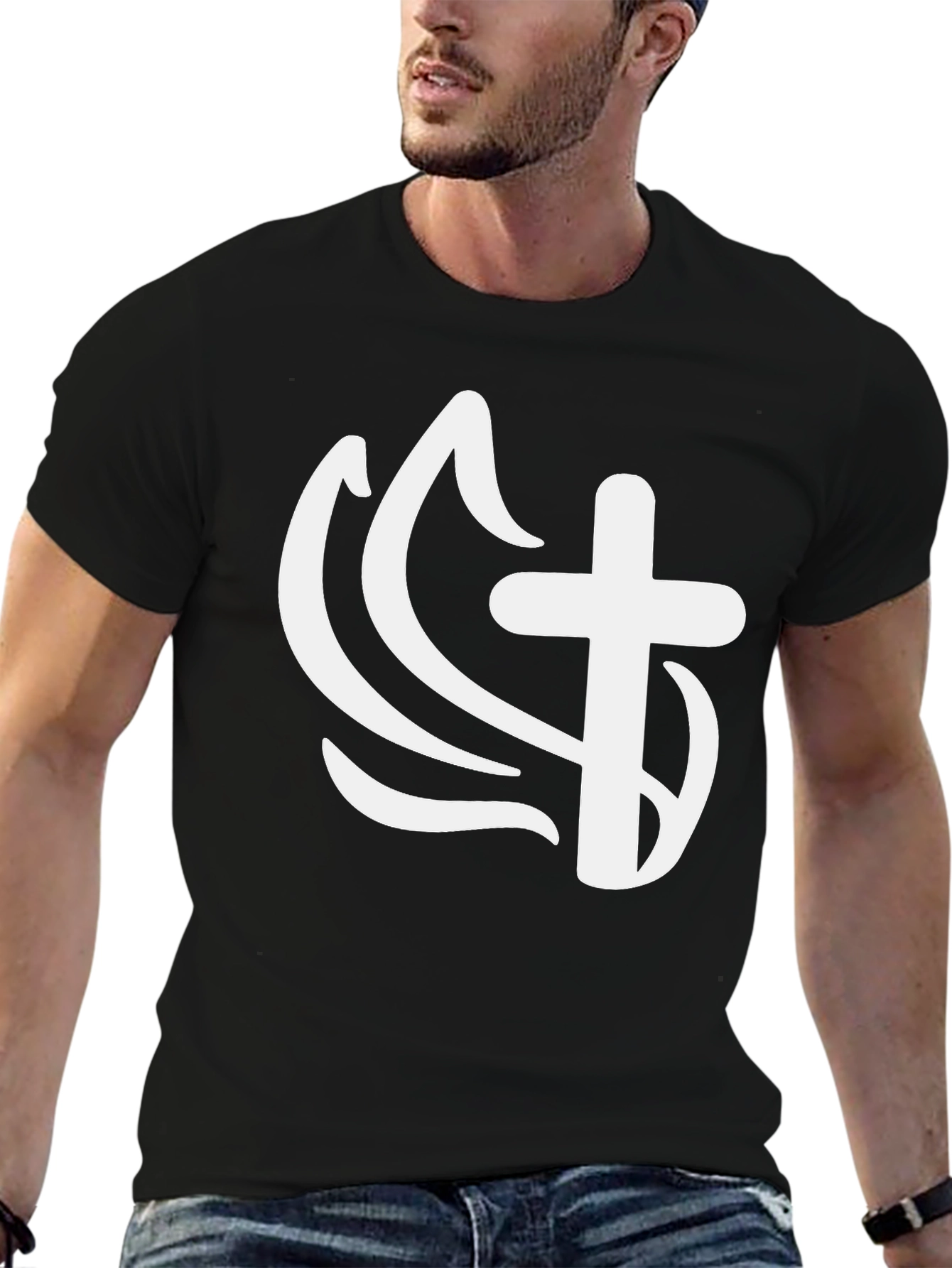 Faithful Cross Graphic Tee - Black