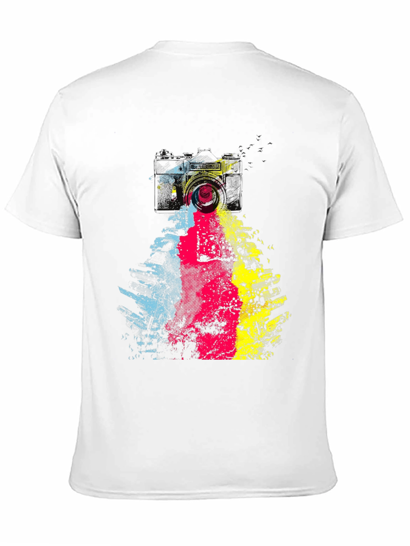 Camera Graphic Print Mens Black T-Shirt