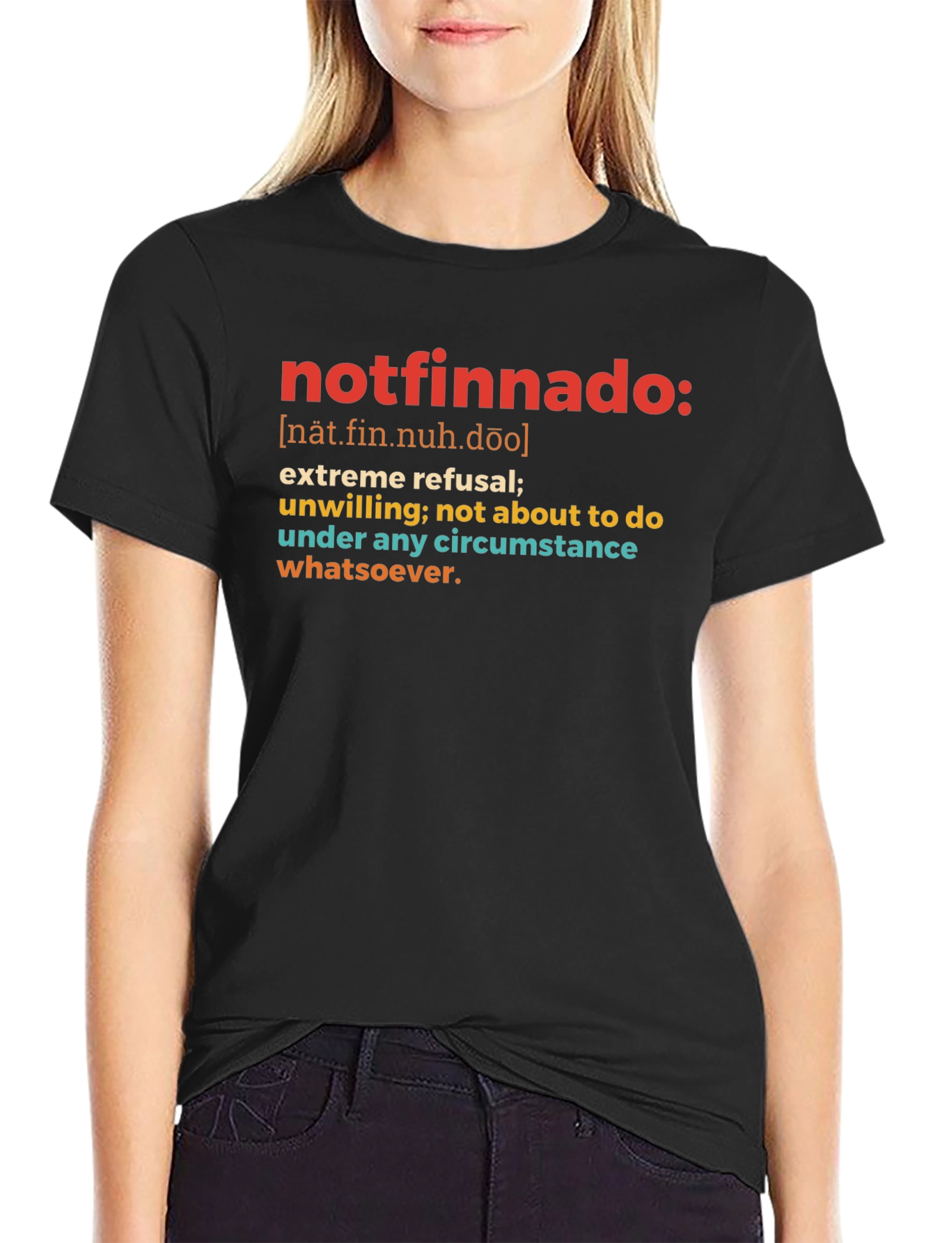 Notfinnado Definition Black T-Shirt - Humorous Graphic Tee