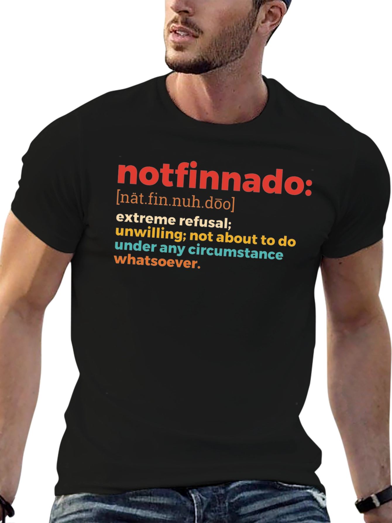 Notfinnado Definition Black T-Shirt - Humorous Graphic Tee