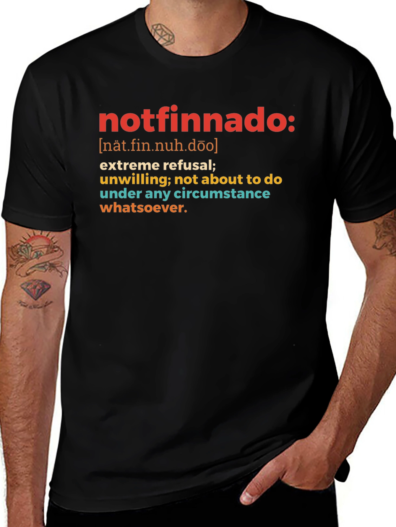 Notfinnado Definition Black T-Shirt - Humorous Graphic Tee