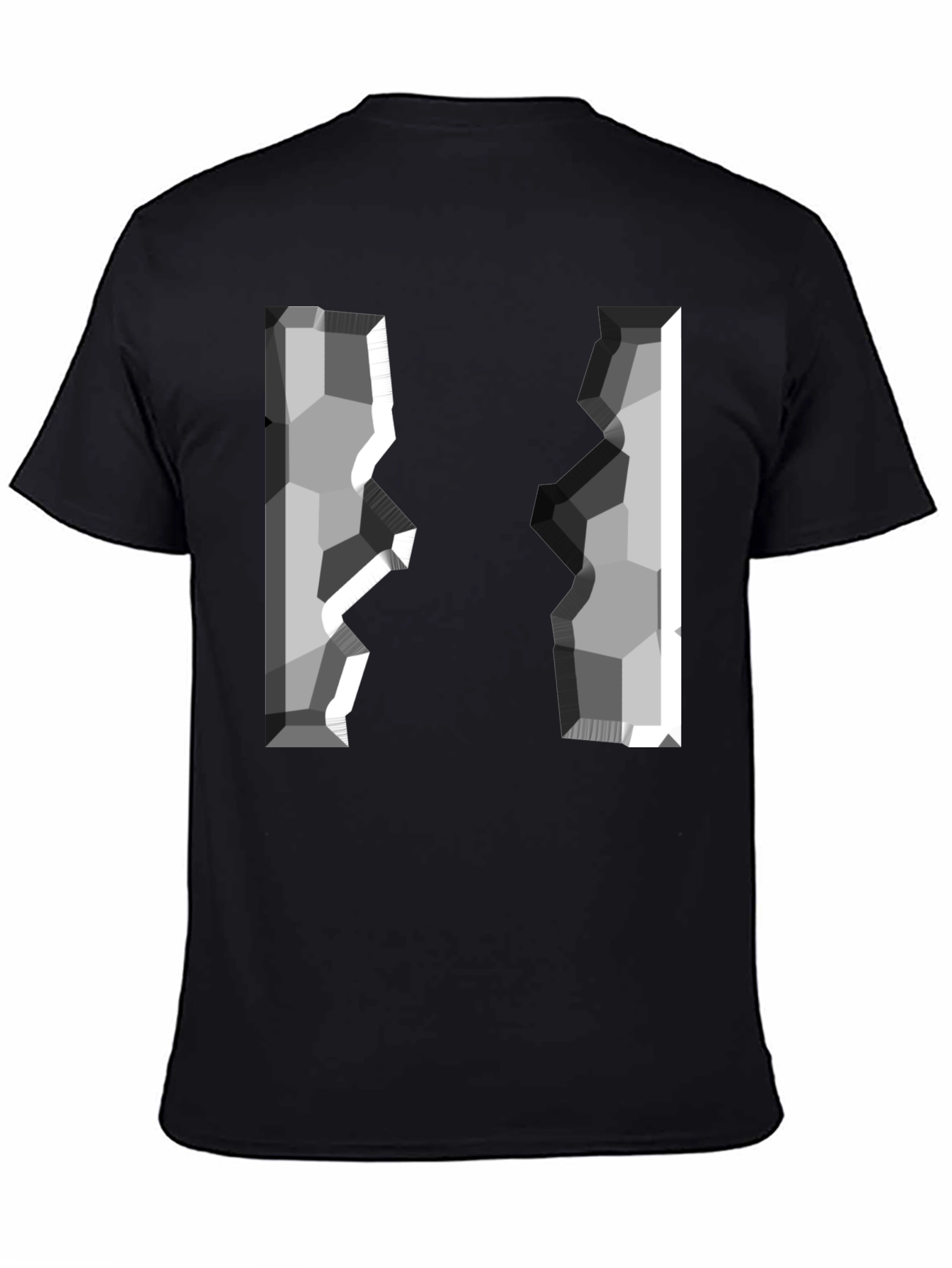Cracked Block T-Shirt - Geometric Pixel Design